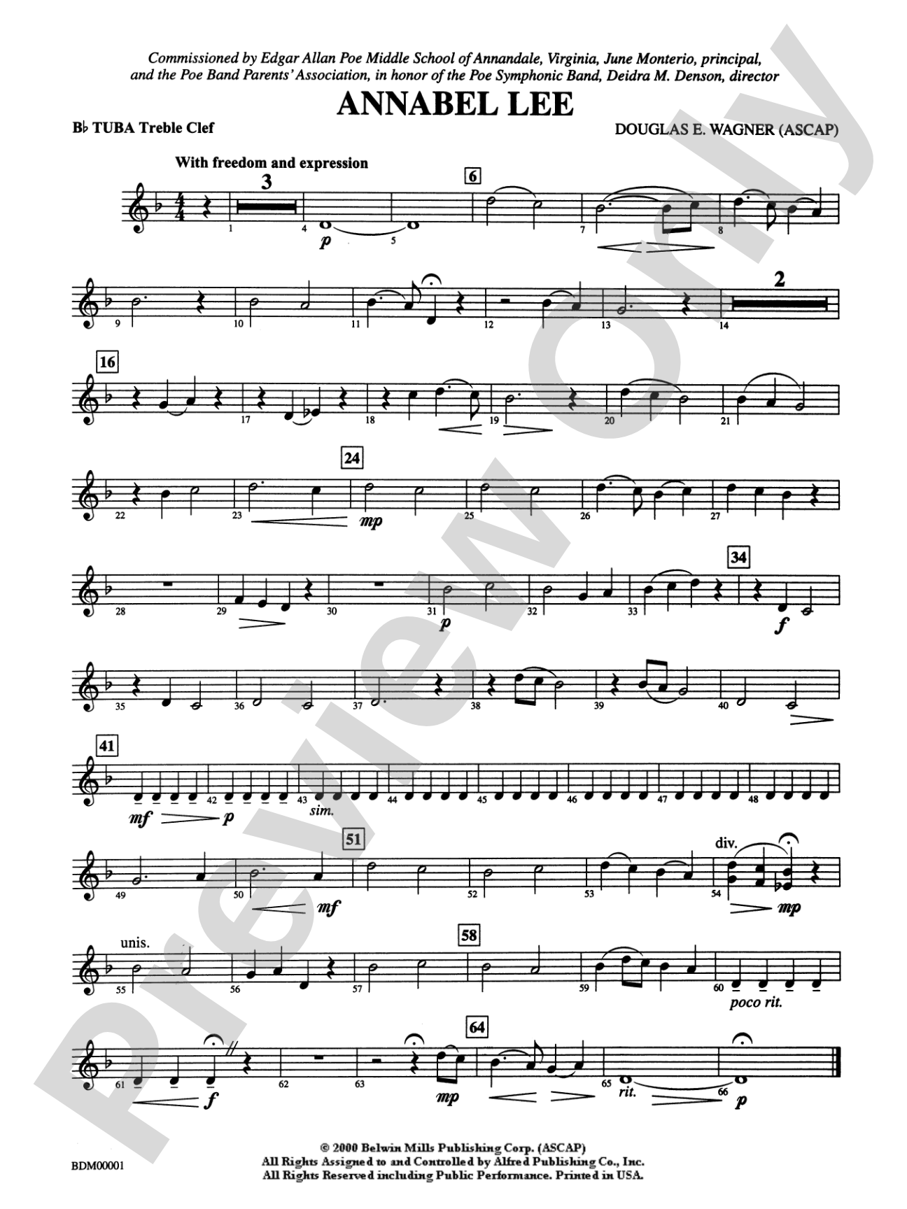 Annabel Lee: WP B-flat Tuba T.C.