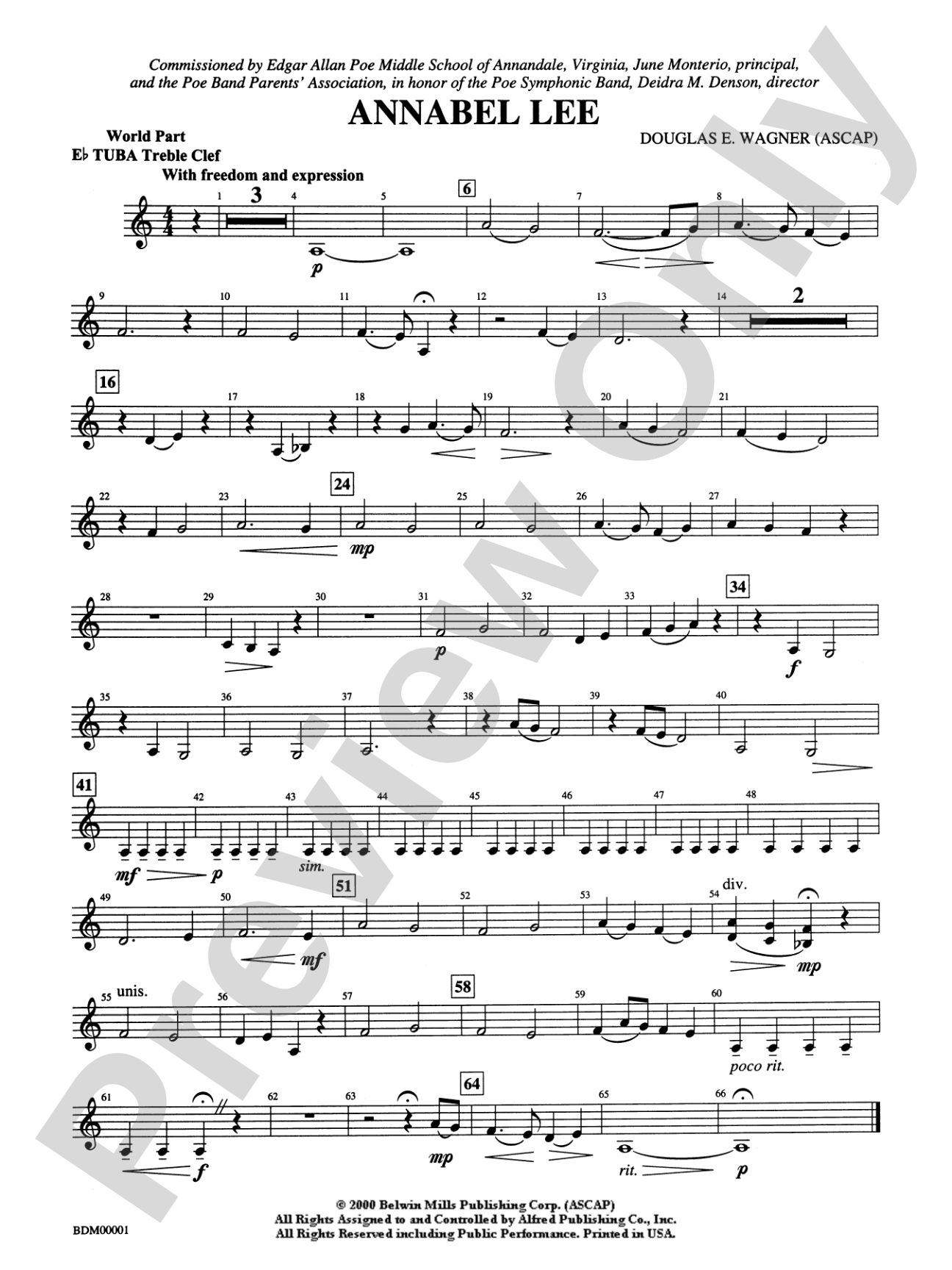 Annabel Lee: WP E-flat Tuba T.C.