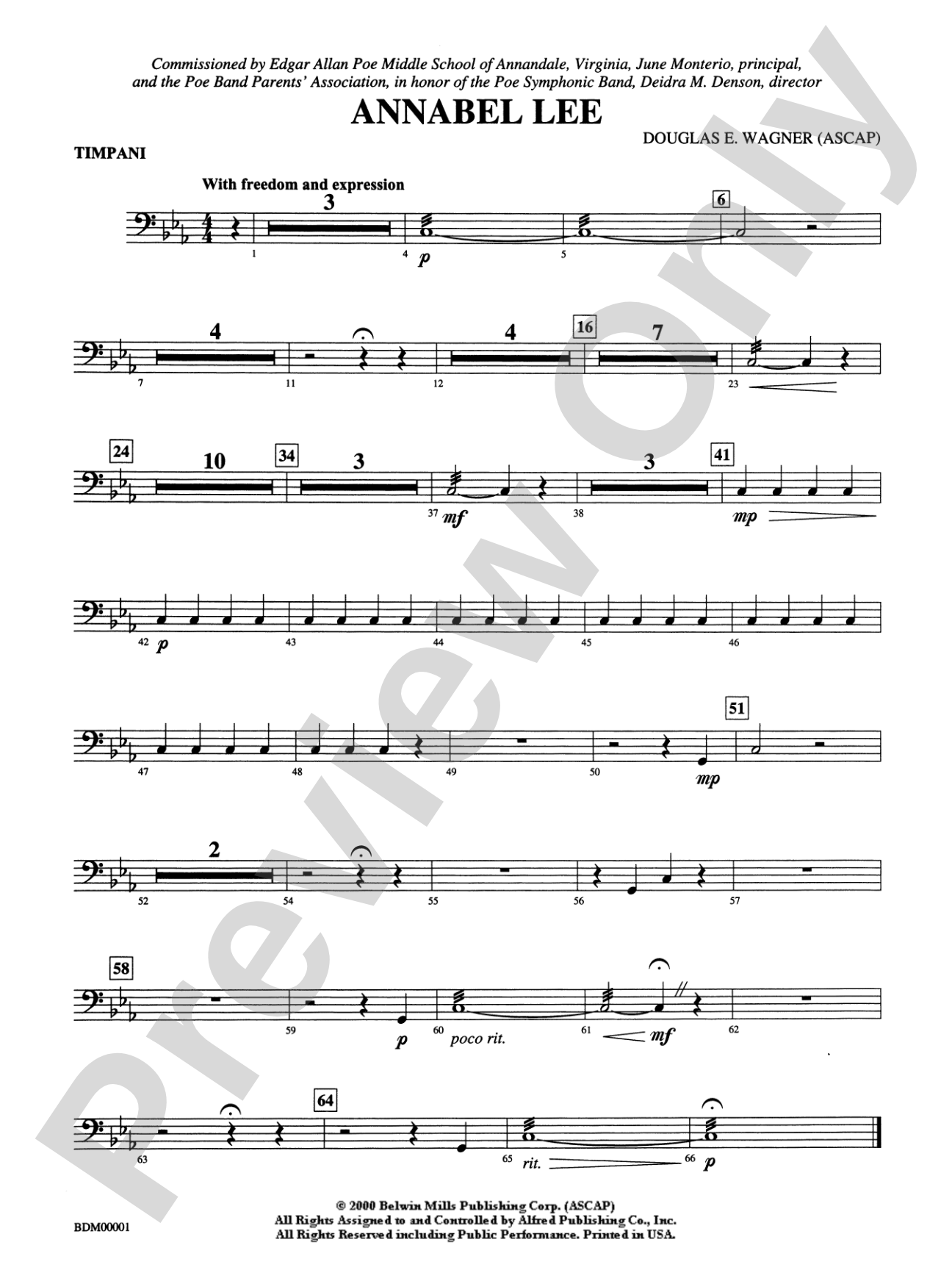 Annabel Lee: Timpani