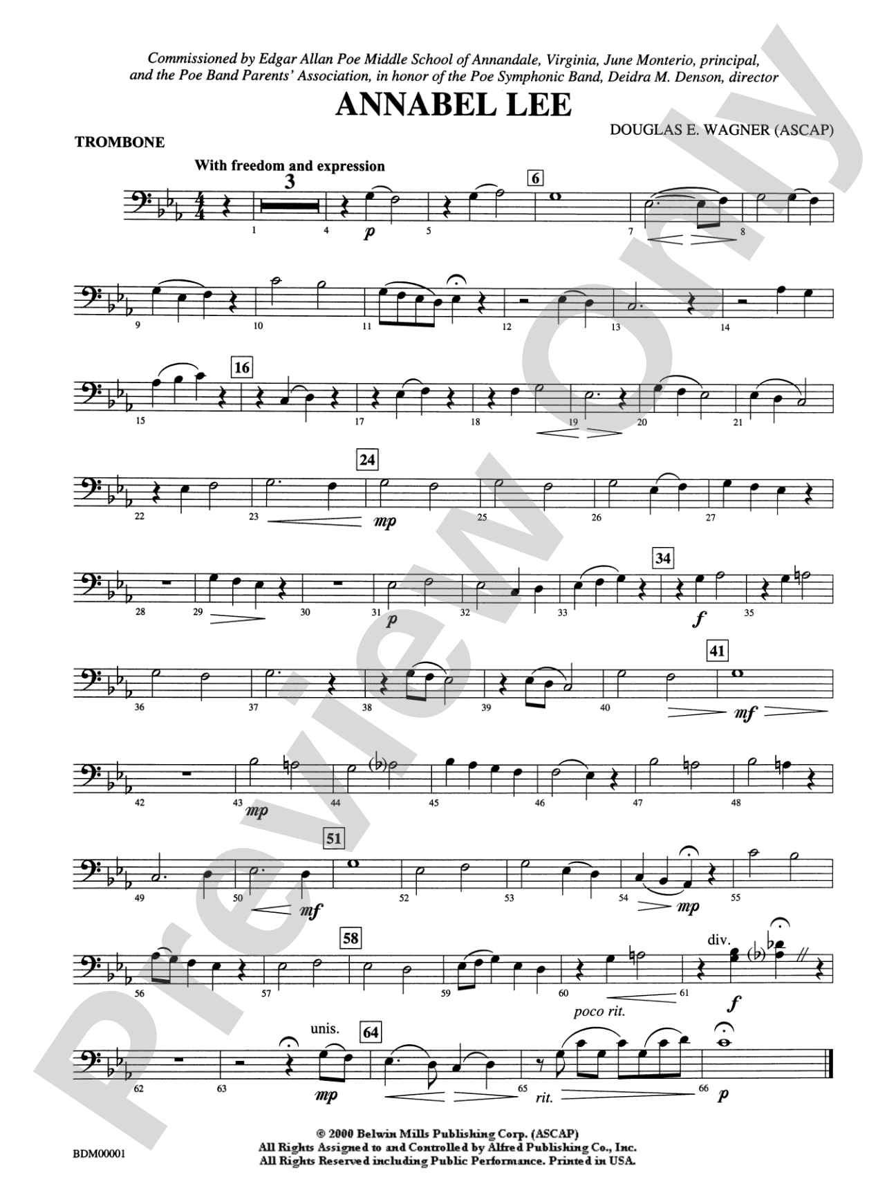 Annabel Lee: 1st Trombone