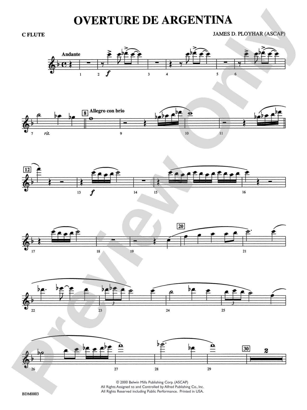 Overture de Argentina: Flute