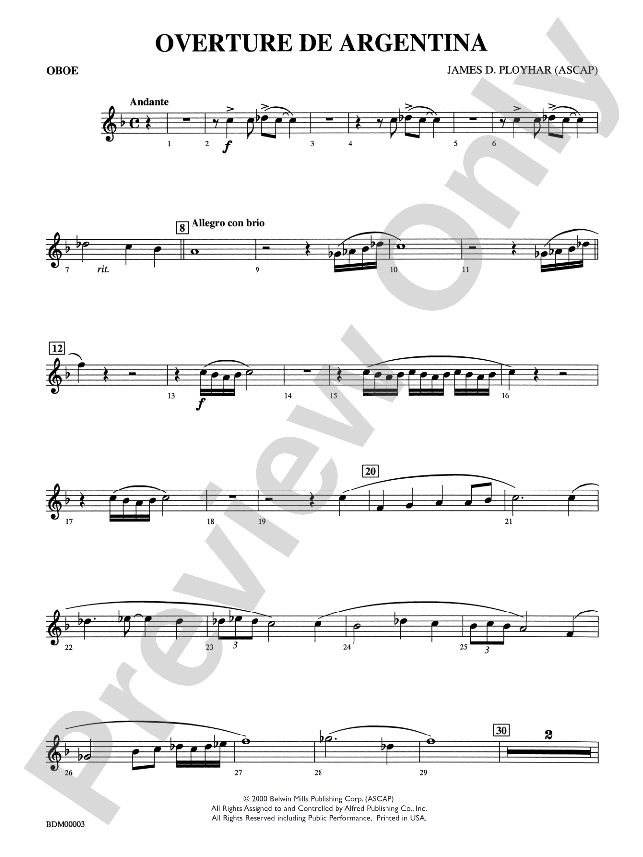 Overture de Argentina: Oboe