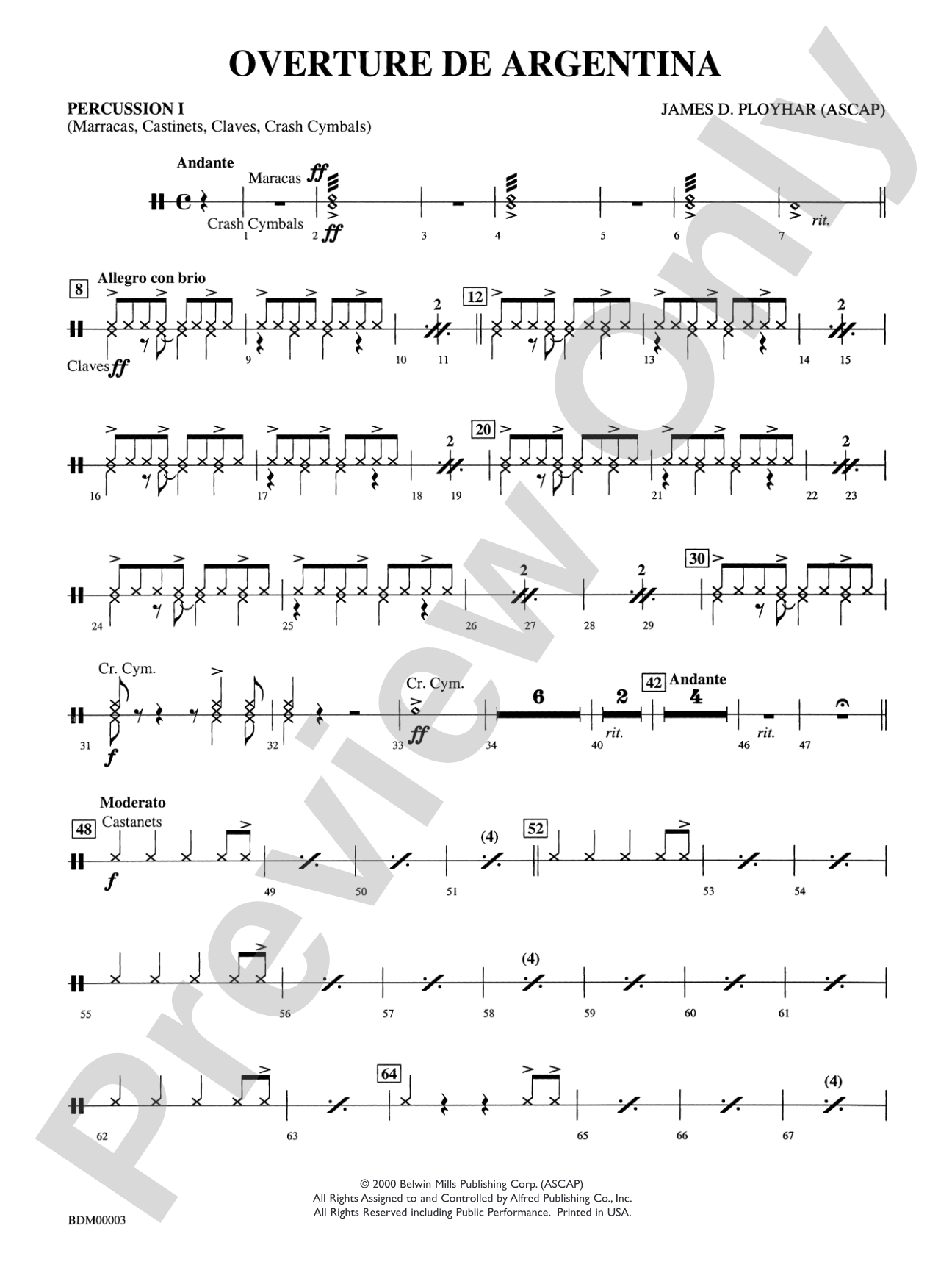 Overture de Argentina: 1st Percussion
