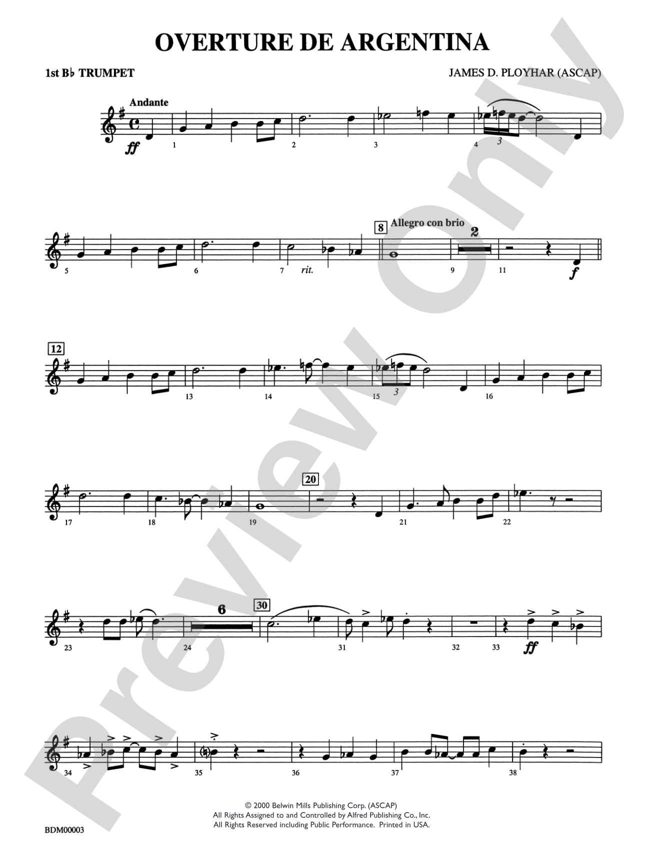 Overture de Argentina: 1st B-flat Trumpet