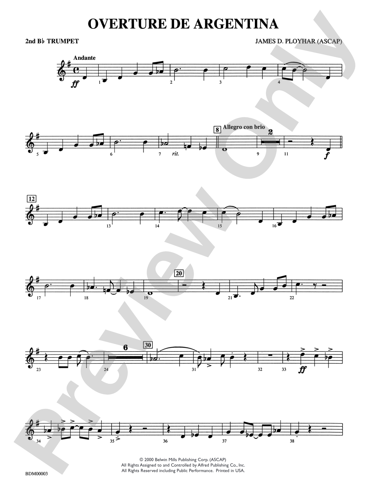 Overture de Argentina: 2nd B-flat Trumpet