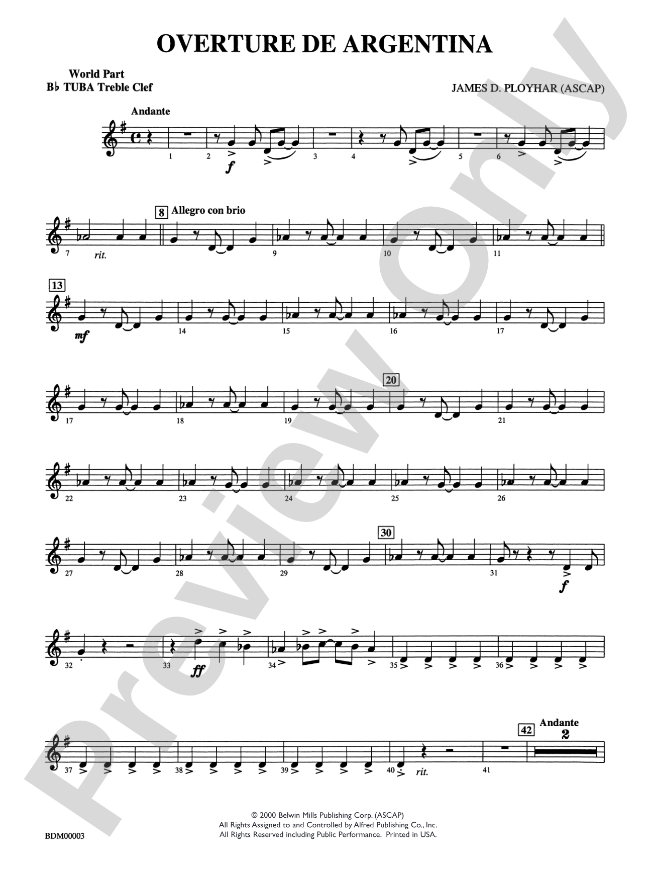 Overture de Argentina: WP B-flat Tuba T.C.
