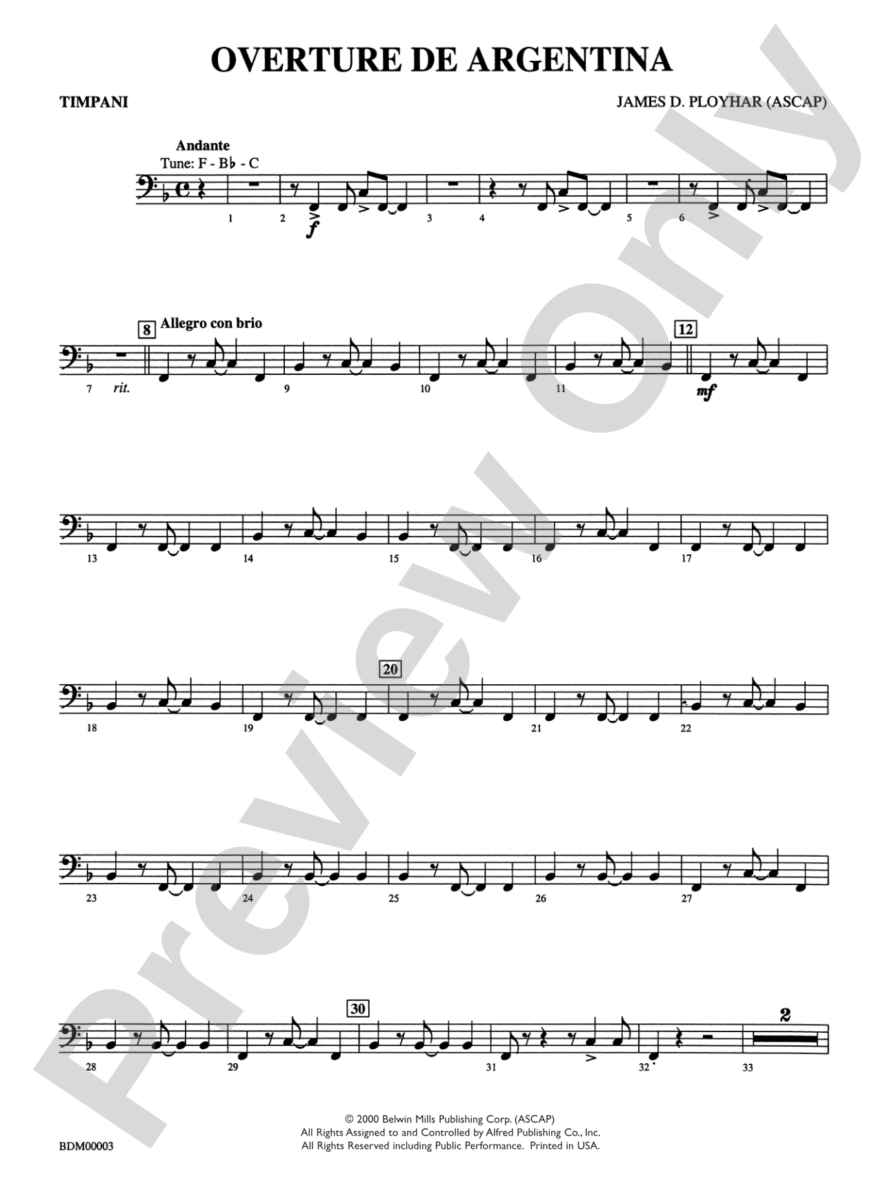 Overture de Argentina: Timpani