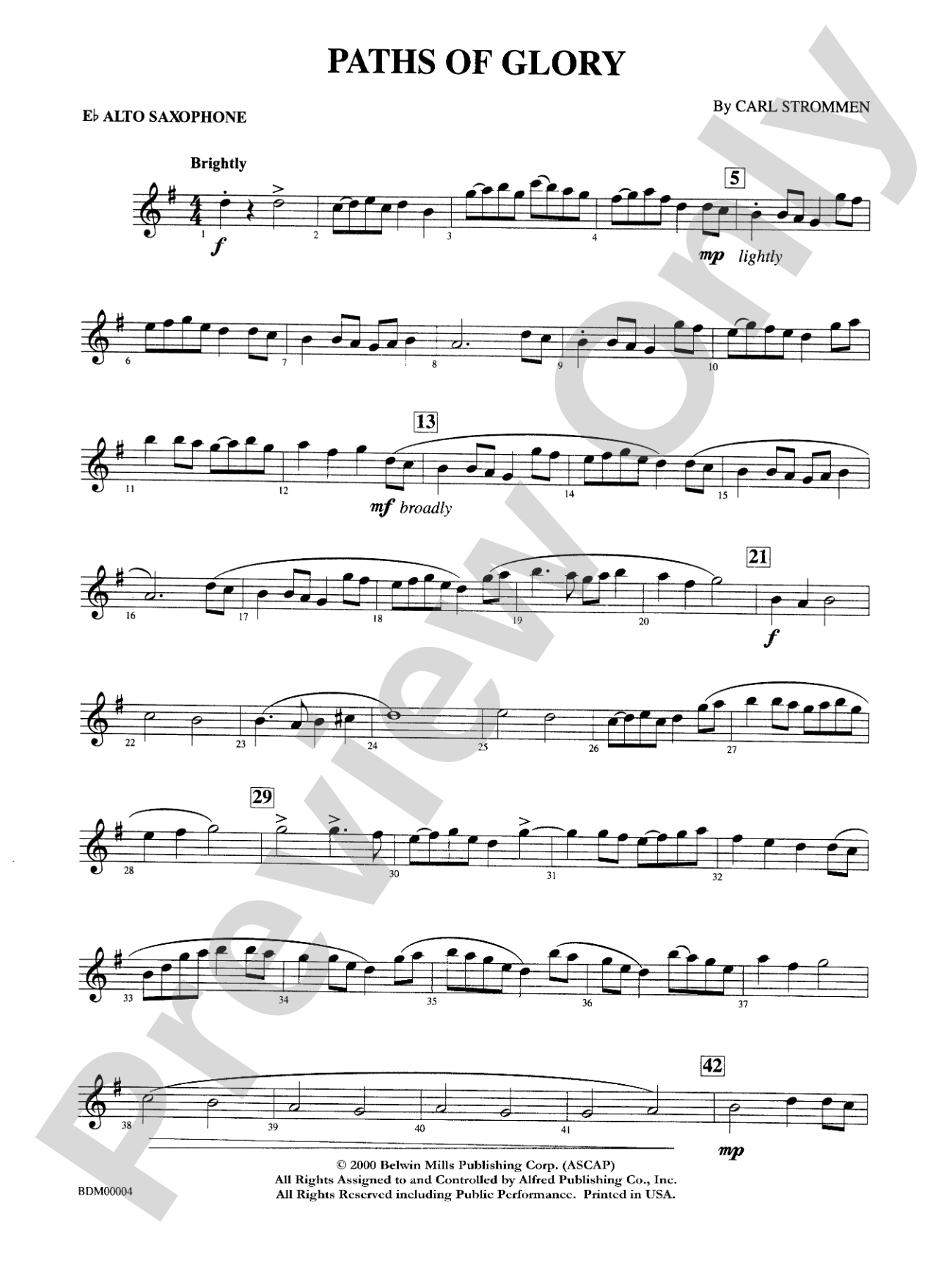 Paths of Glory: E-flat Alto Saxophone