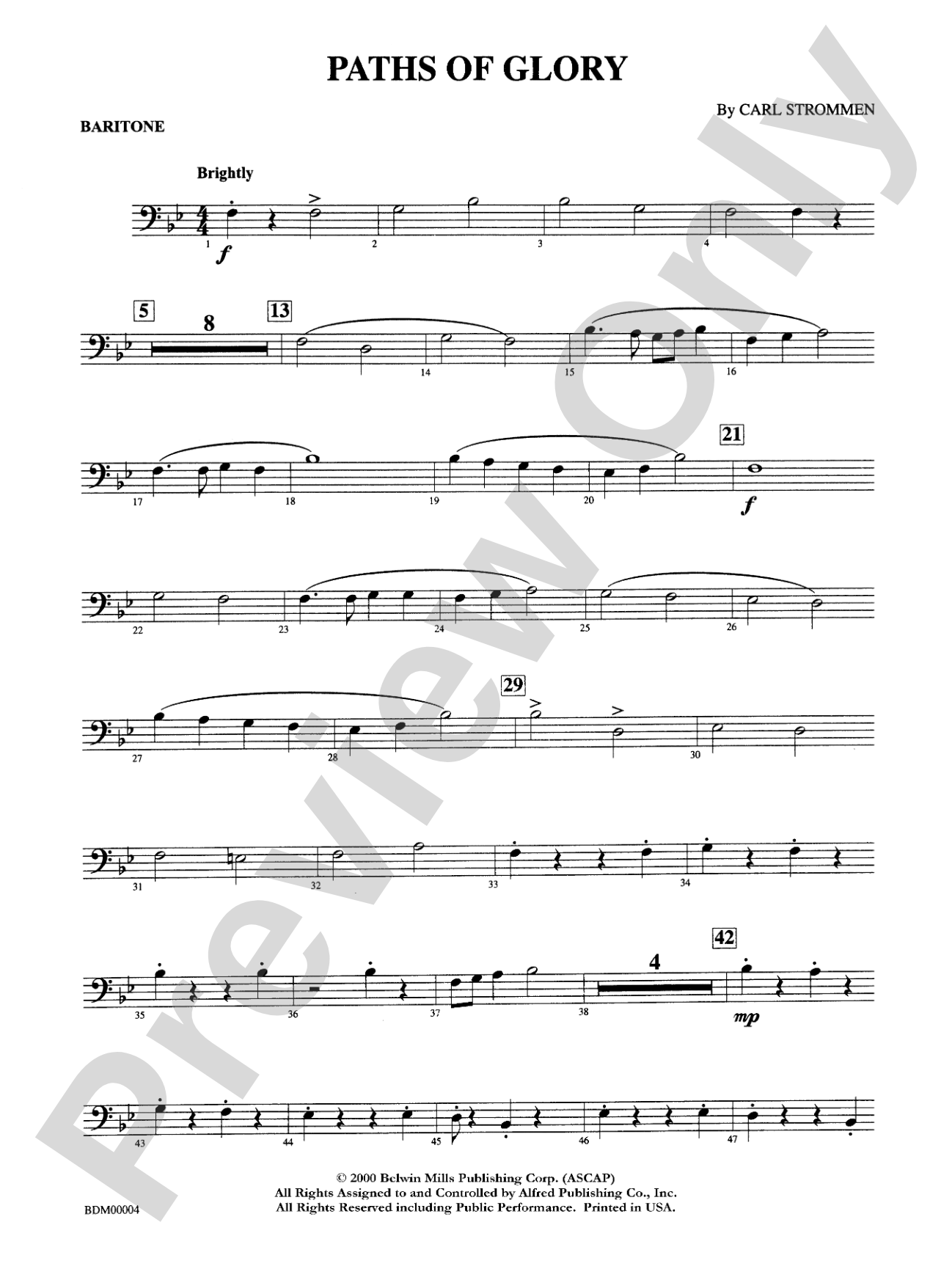 Paths of Glory: Baritone B.C.