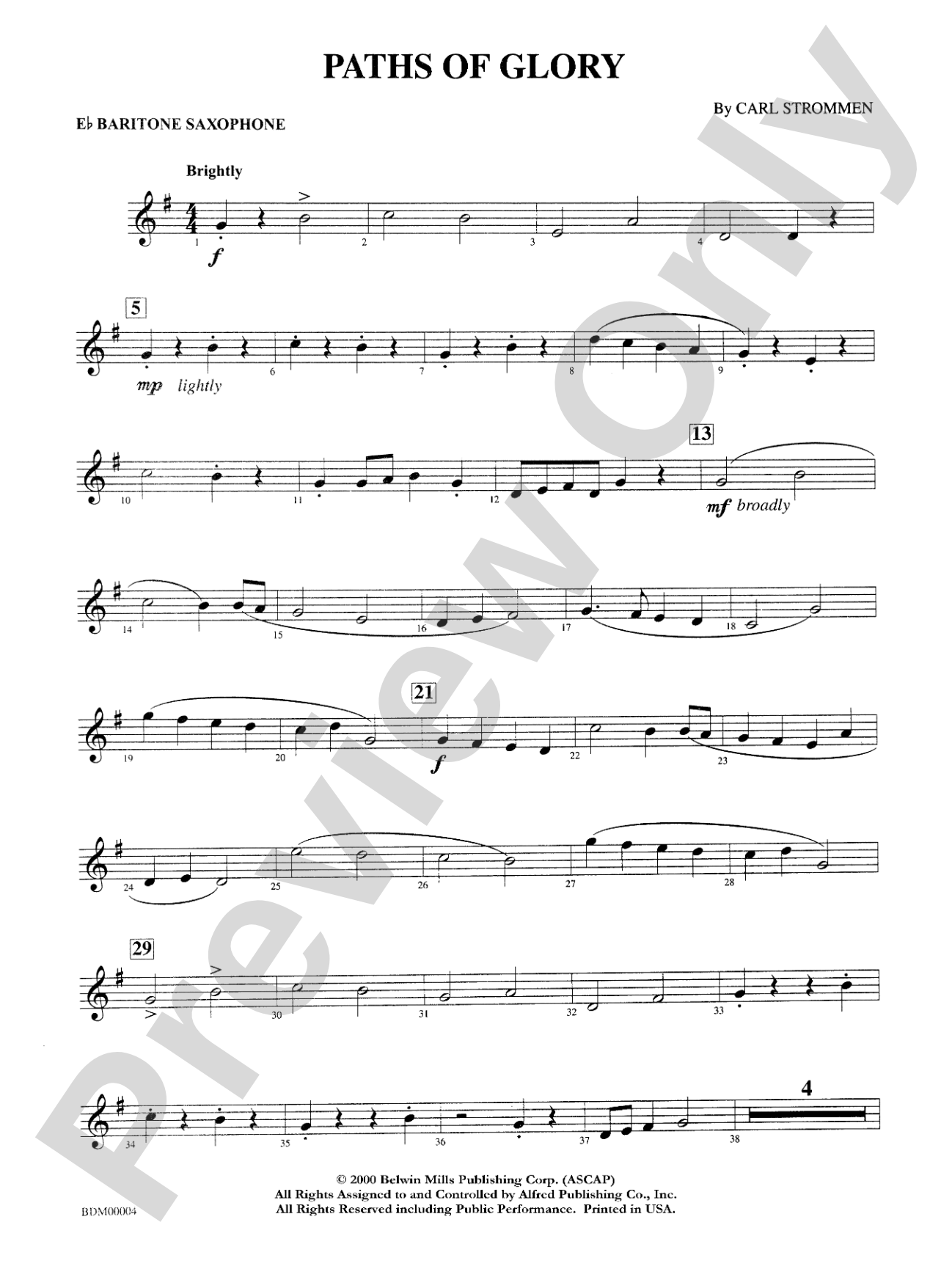 Paths of Glory: E-flat Baritone Saxophone