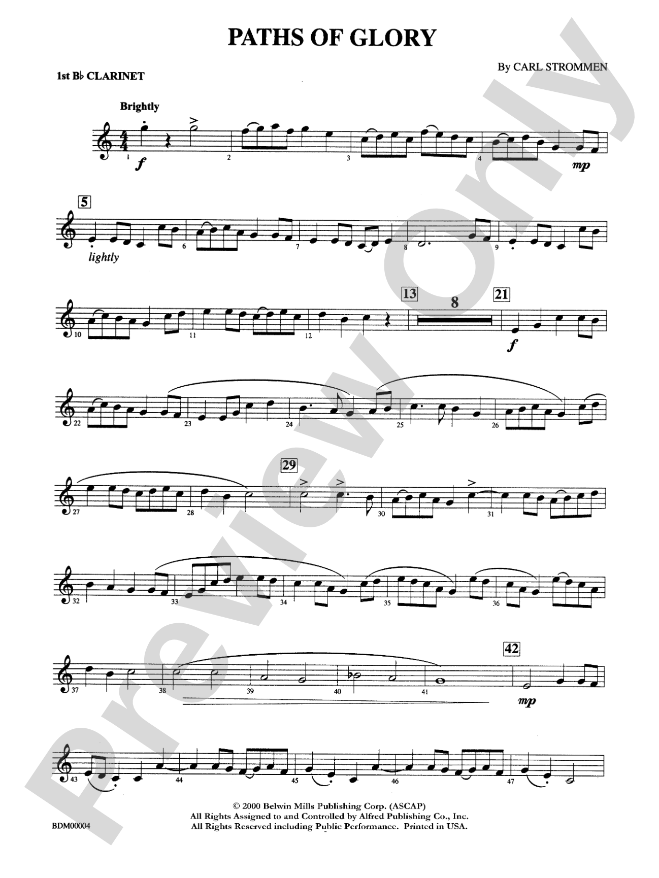 Paths of Glory: 1st B-flat Clarinet