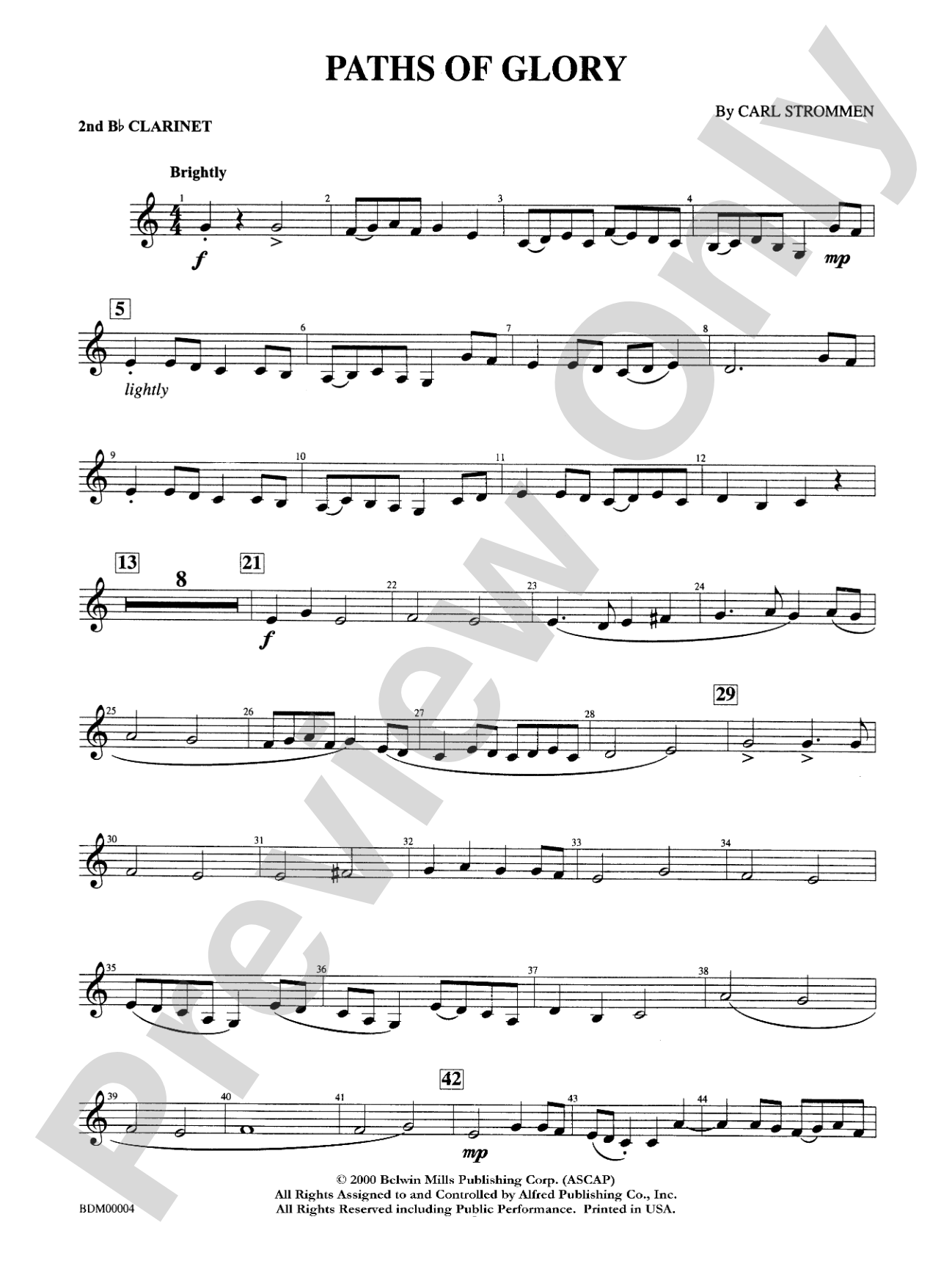 Paths of Glory: 2nd B-flat Clarinet