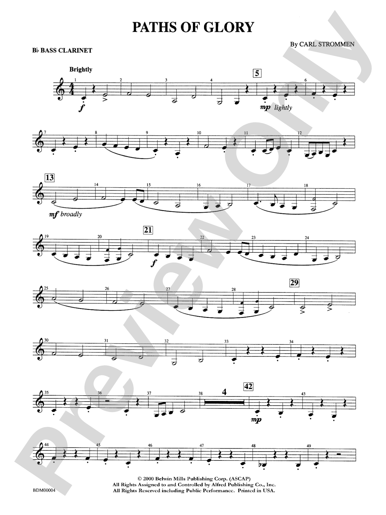 Paths of Glory: B-flat Bass Clarinet