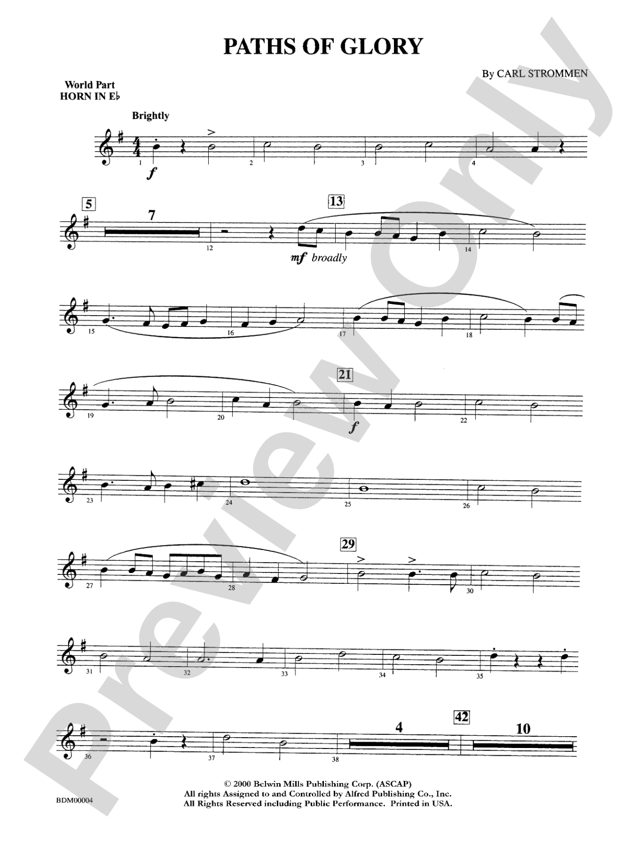 Paths of Glory: WP 1st Horn in E-flat