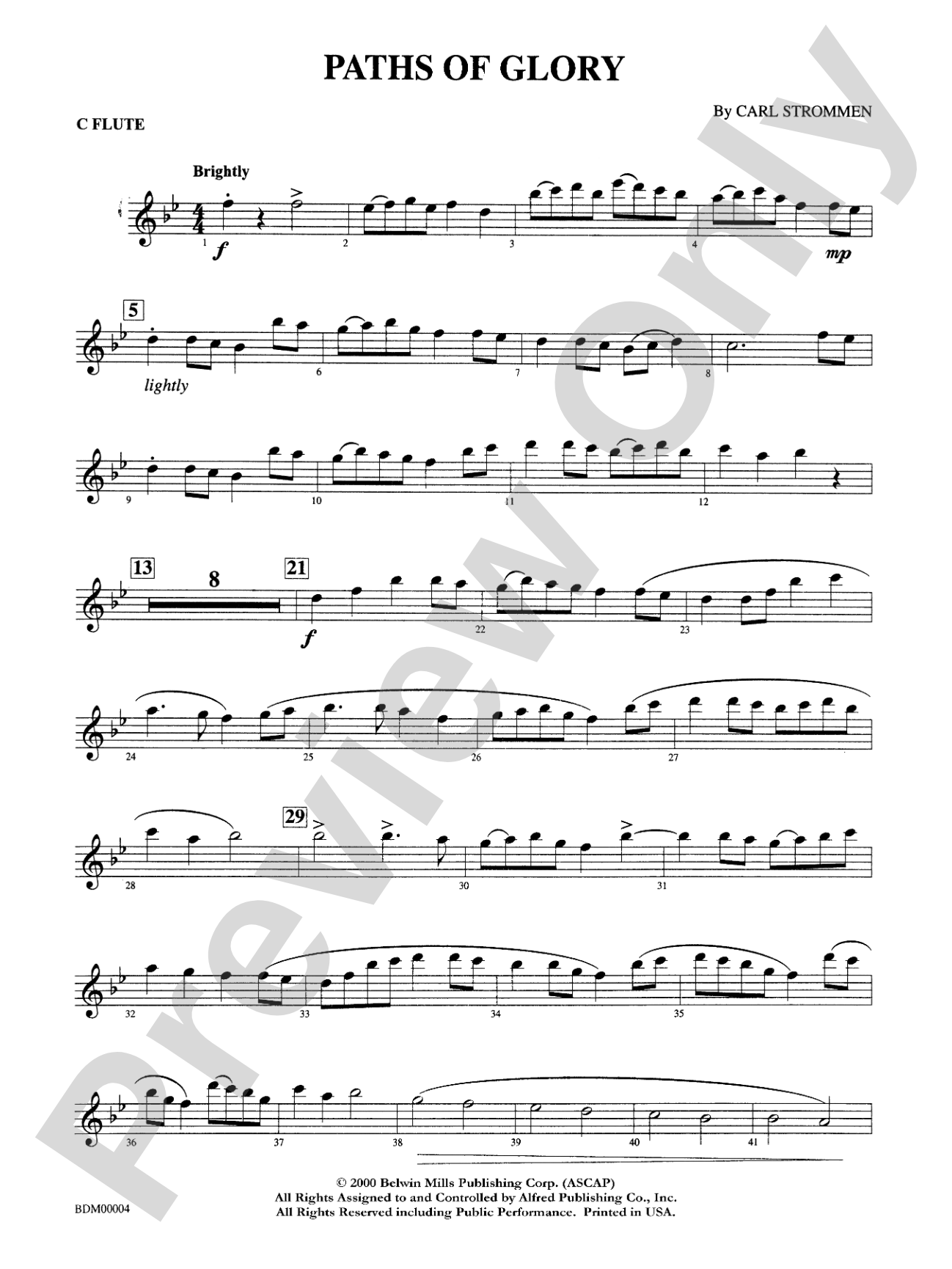 Paths of Glory: Flute