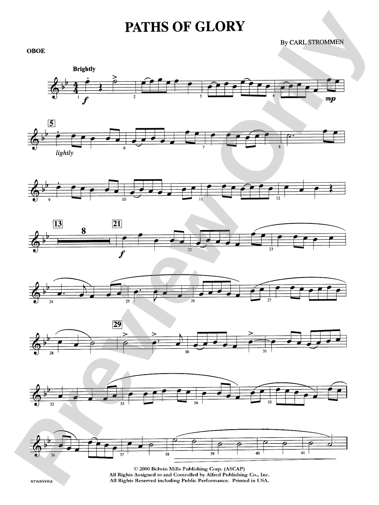 Paths of Glory: Oboe