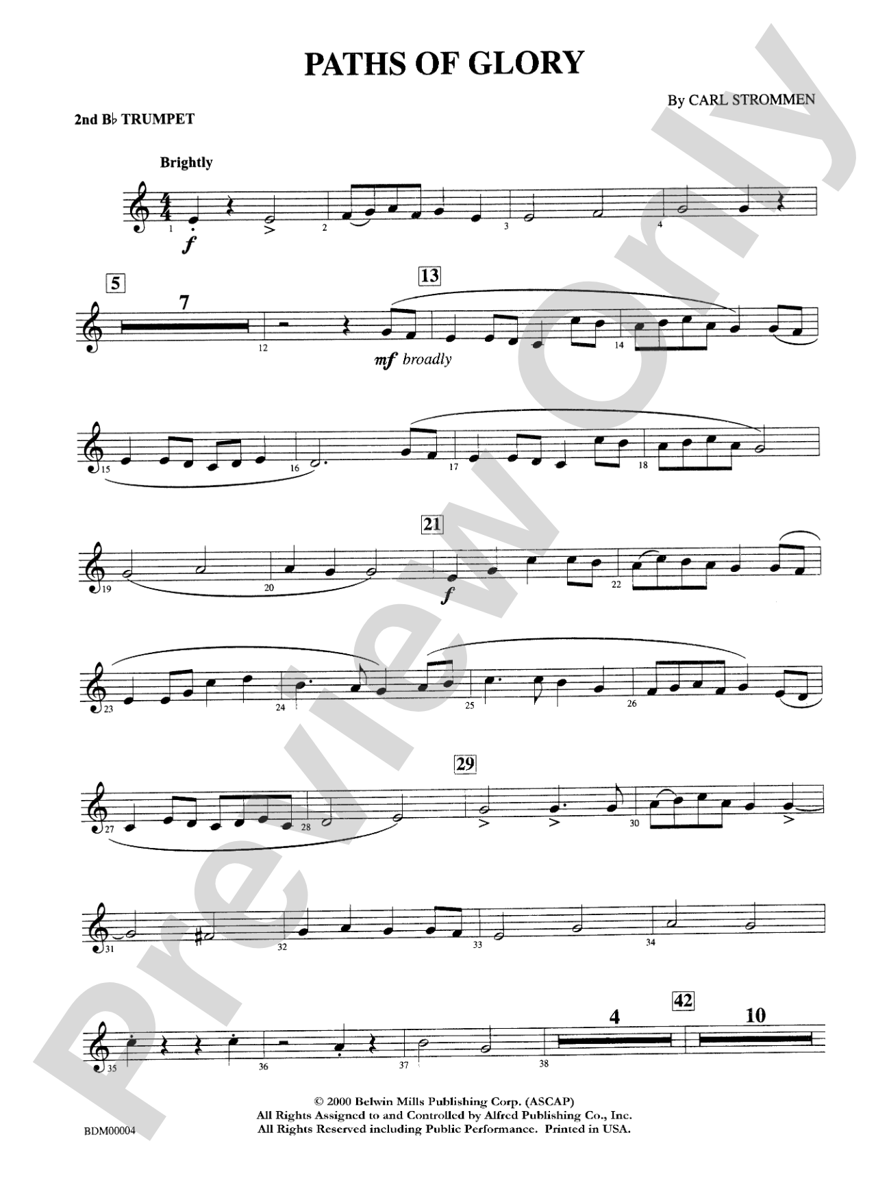 Paths of Glory: 2nd B-flat Trumpet