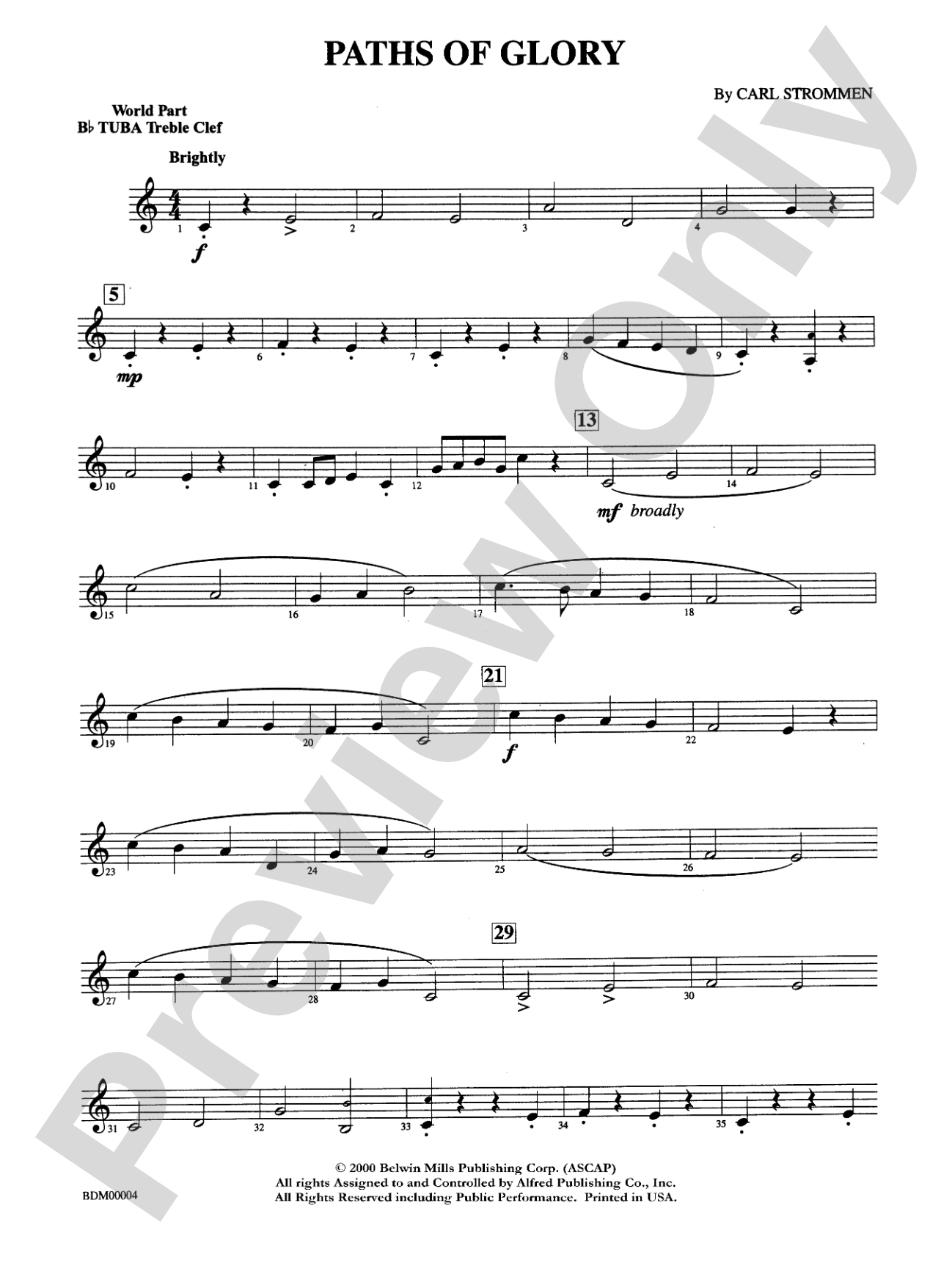 Paths of Glory: WP B-flat Tuba T.C.