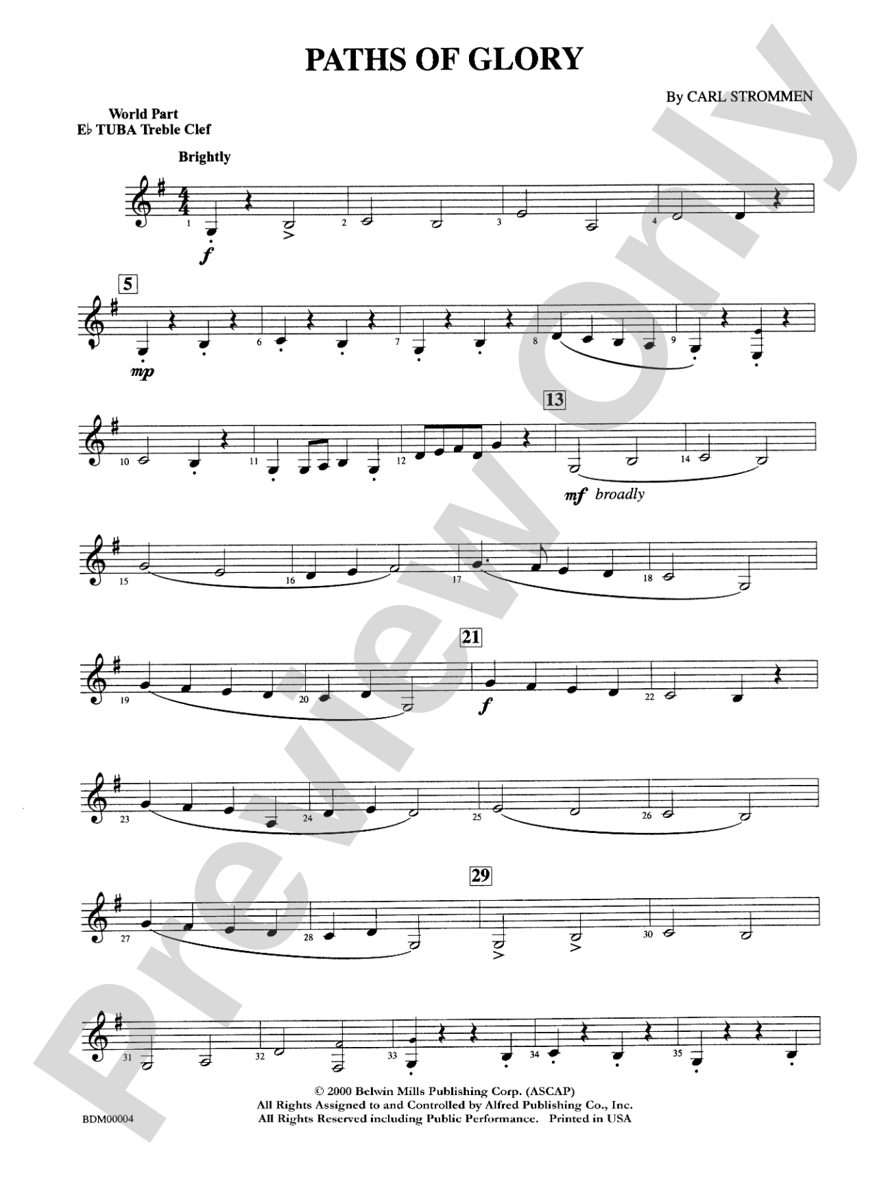 Paths of Glory: WP E-flat Tuba T.C.