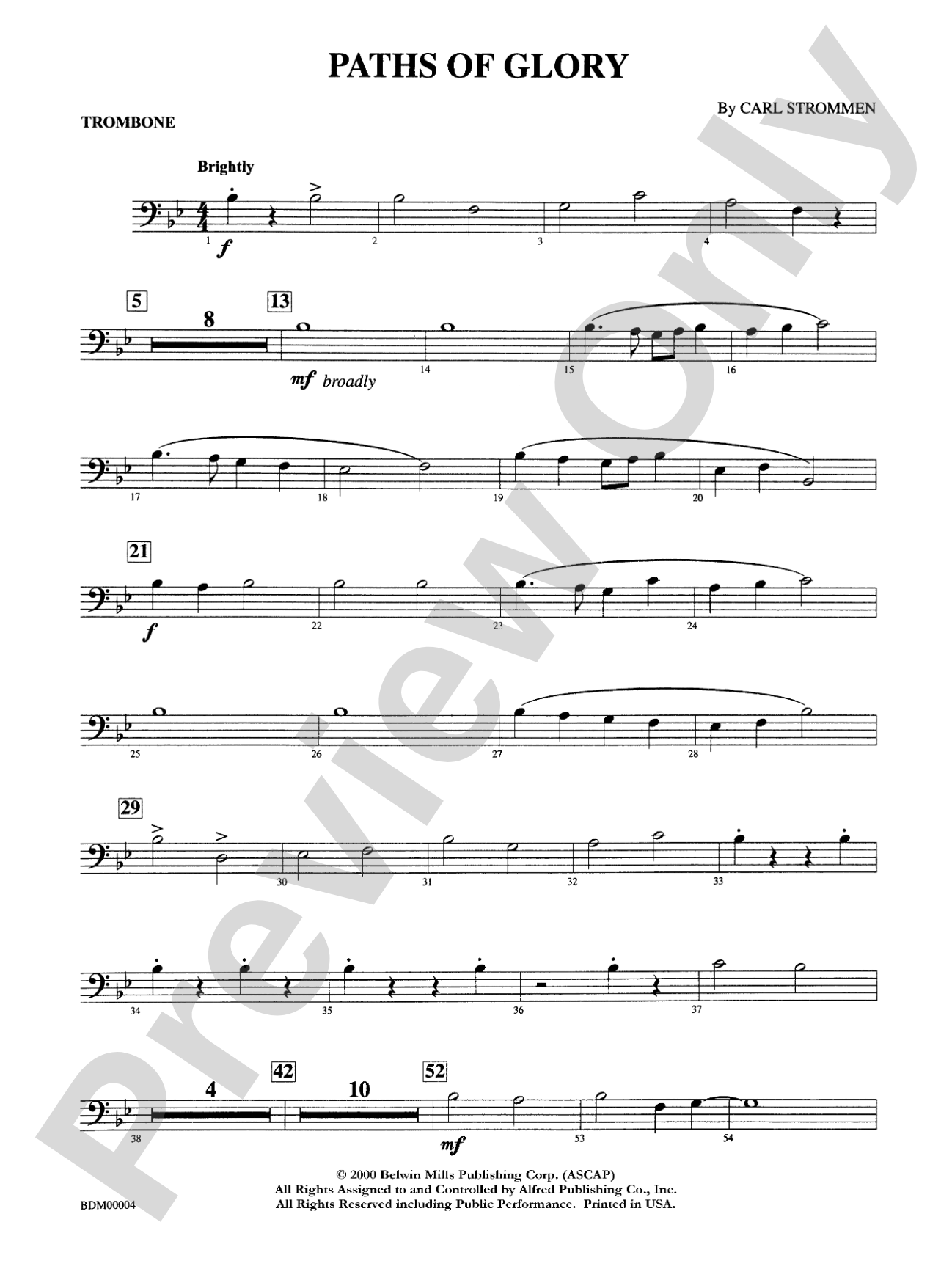 Paths of Glory: 1st Trombone