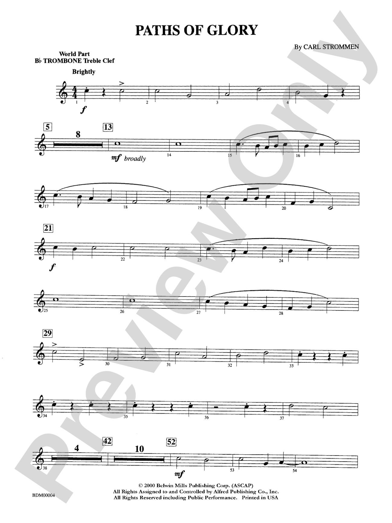 Paths of Glory: WP 1st B-flat Trombone T.C.
