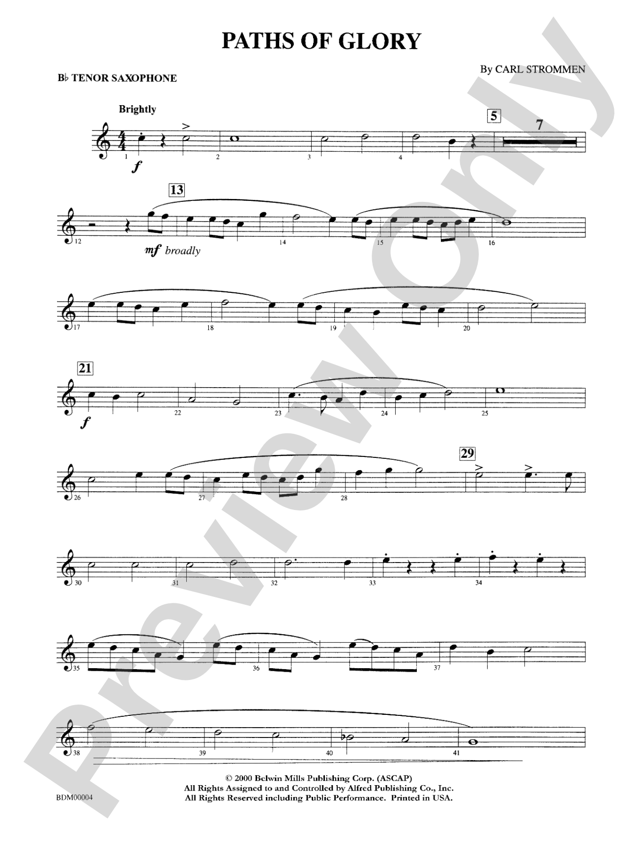 Paths of Glory: B-flat Tenor Saxophone