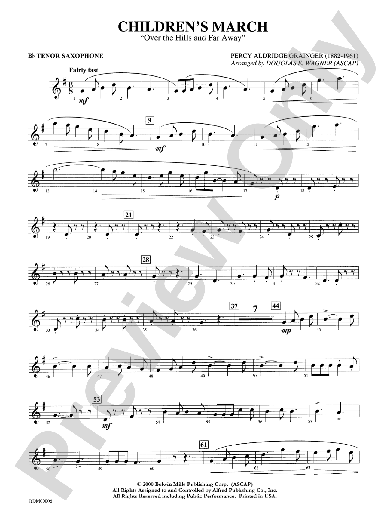 Children's March: B-flat Tenor Saxophone