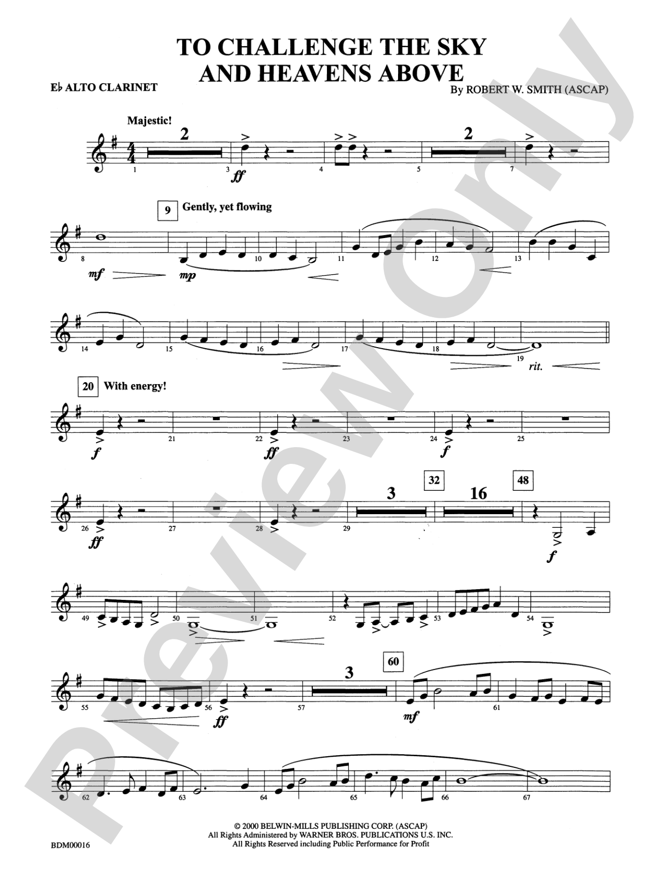 To Challenge the Sky and Heavens Above: E-flat Alto Clarinet