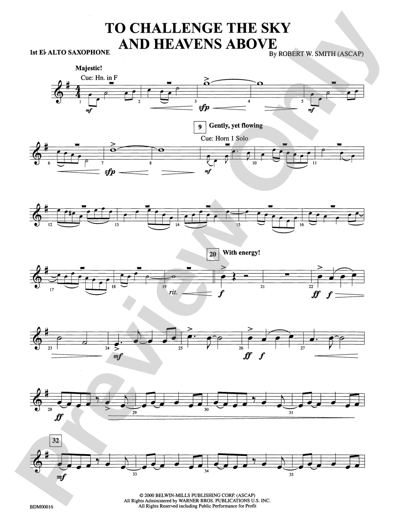 To Challenge the Sky and Heavens Above: E-flat Alto Saxophone