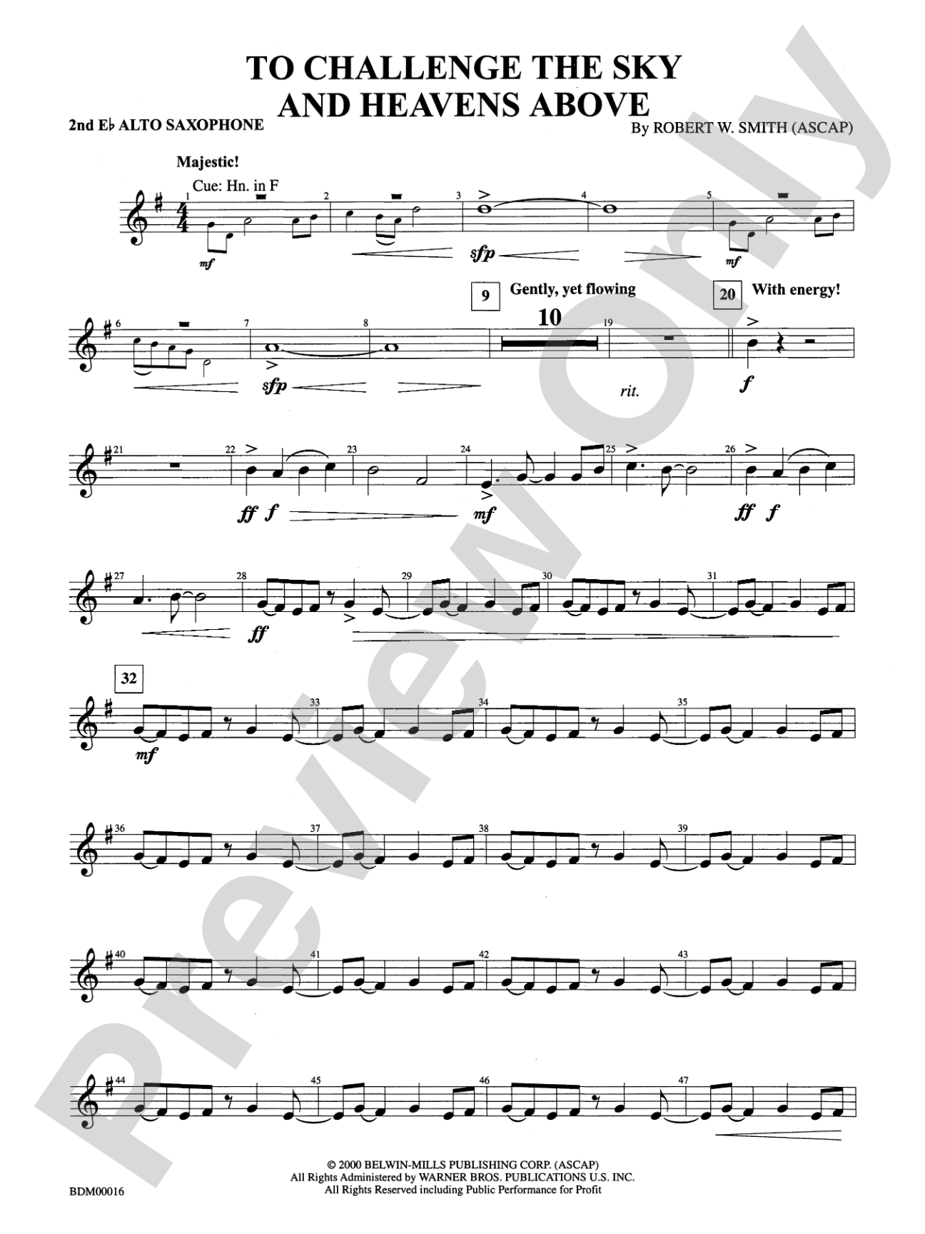 To Challenge the Sky and Heavens Above: 2nd E-flat Alto Saxophone