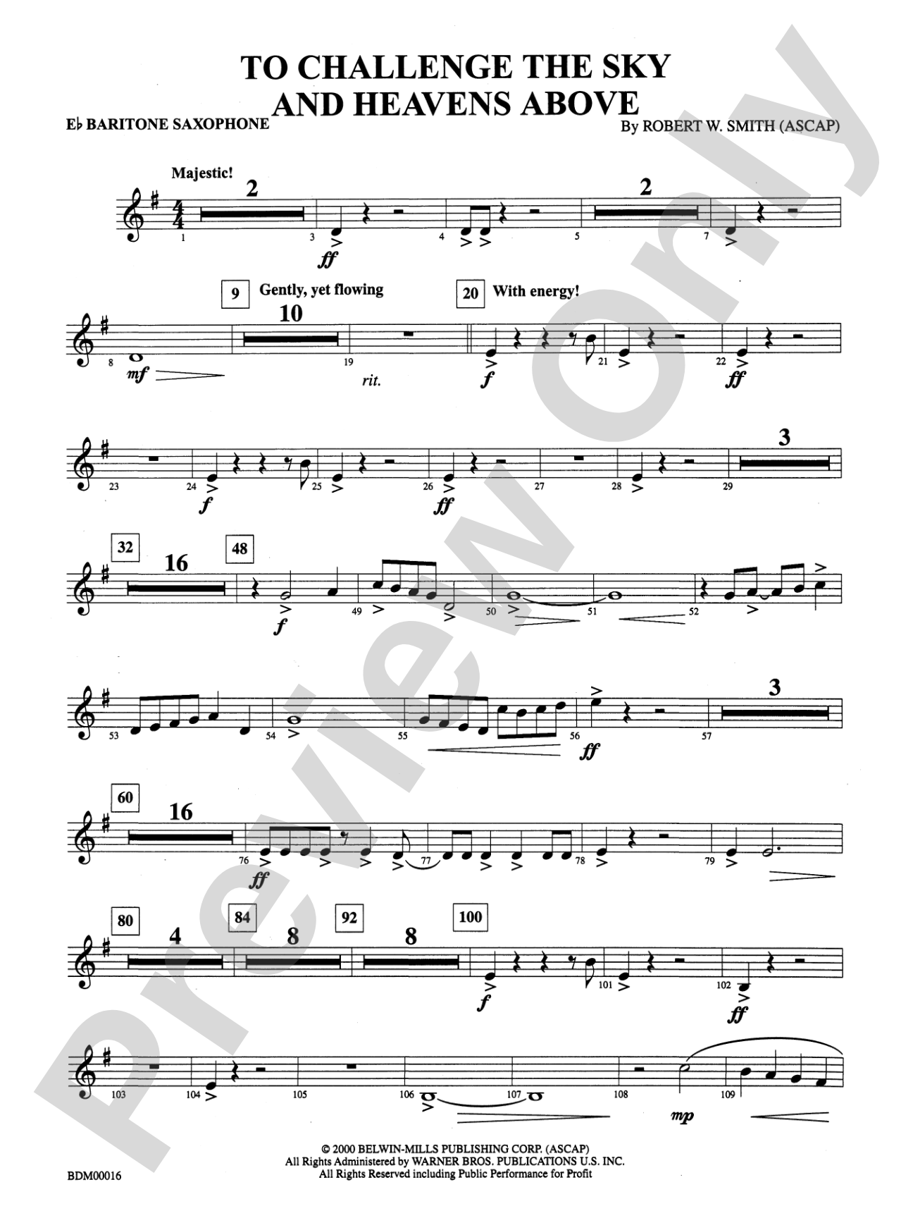 To Challenge the Sky and Heavens Above: E-flat Baritone Saxophone