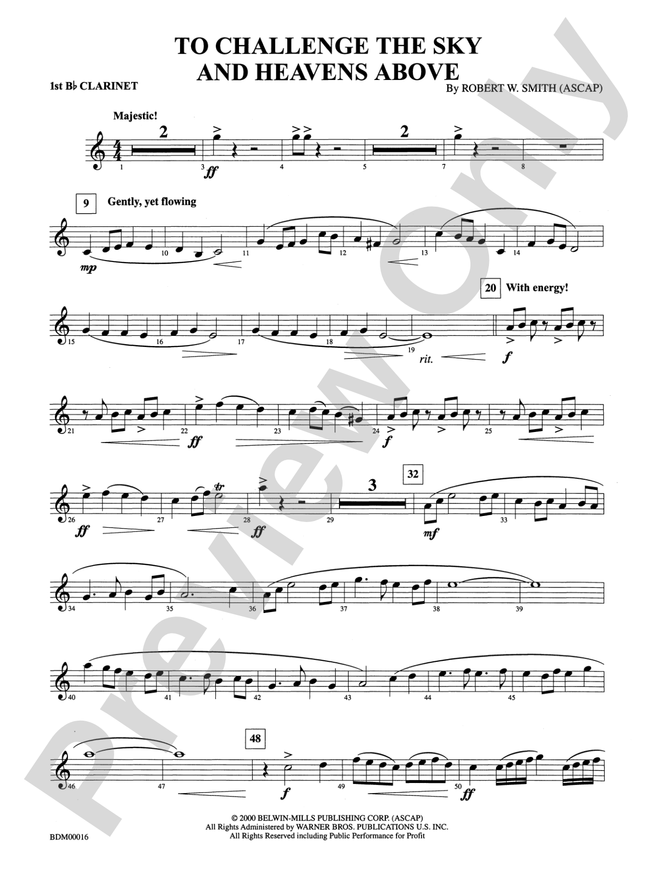 To Challenge the Sky and Heavens Above: 1st B-flat Clarinet