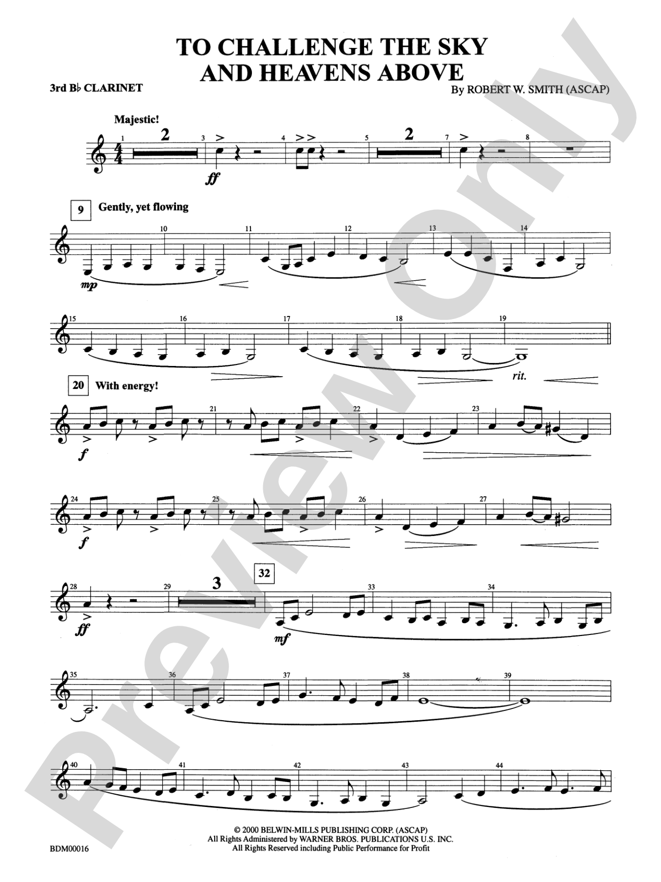 To Challenge the Sky and Heavens Above: 3rd B-flat Clarinet