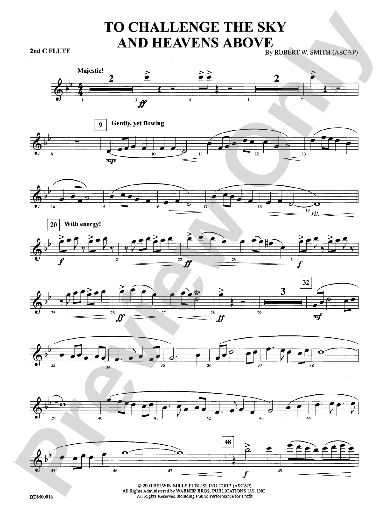 To Challenge the Sky and Heavens Above: 2nd Flute