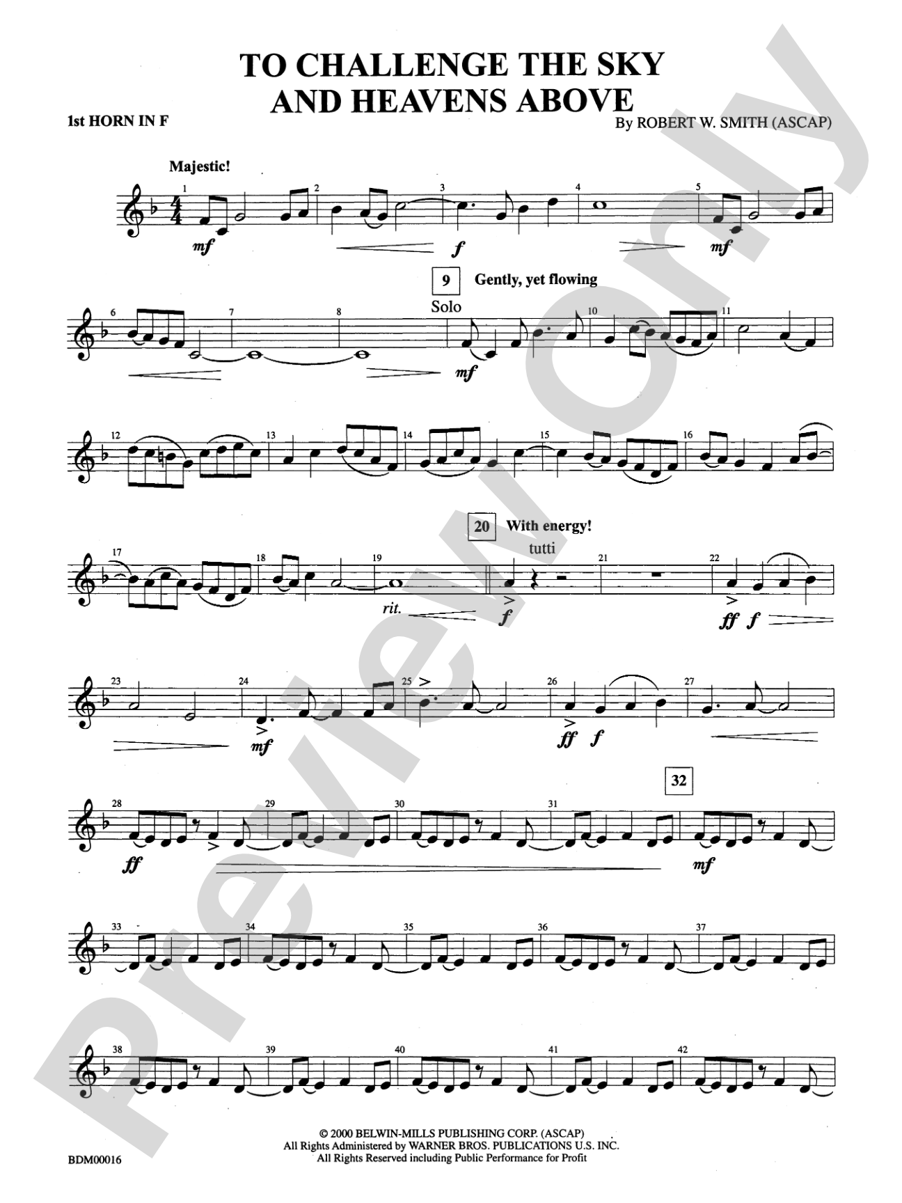To Challenge the Sky and Heavens Above: 1st F Horn