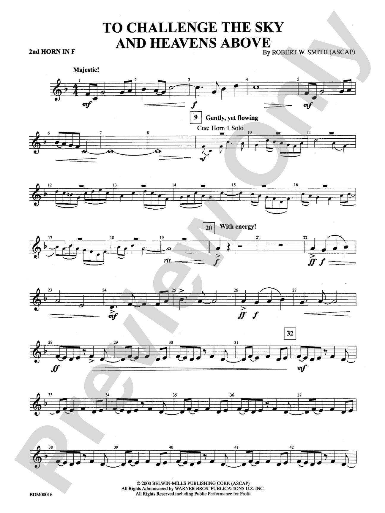 To Challenge the Sky and Heavens Above: 2nd F Horn