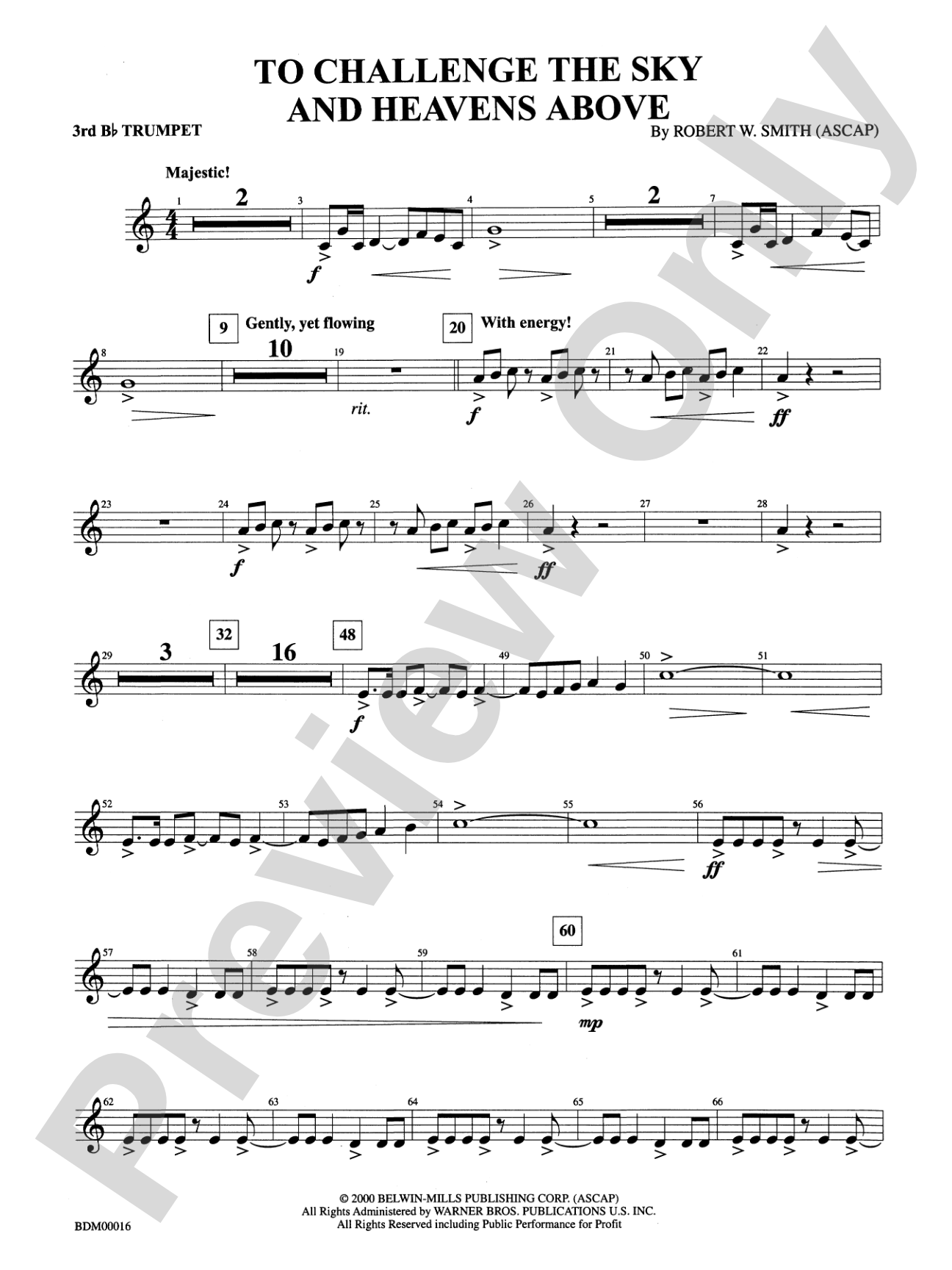 To Challenge the Sky and Heavens Above: 3rd B-flat Trumpet