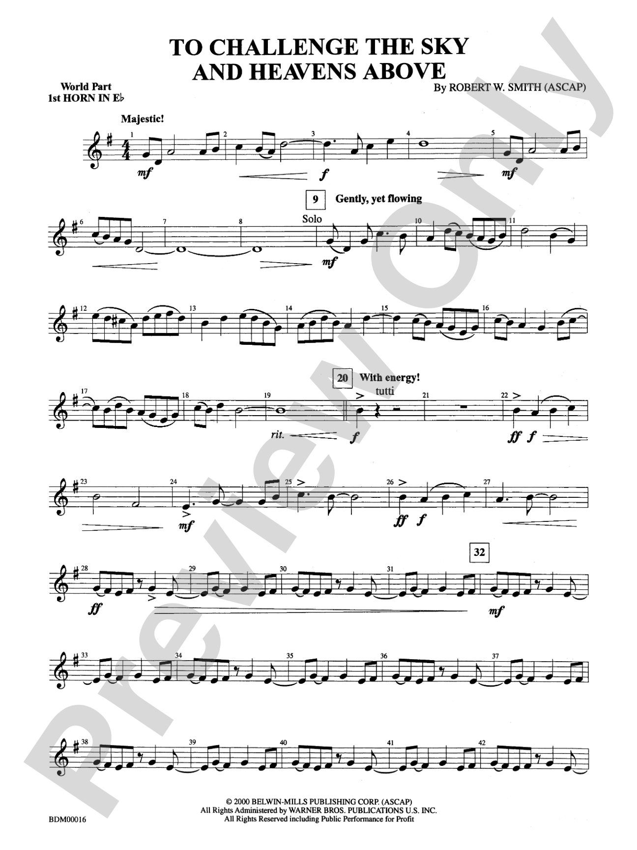 To Challenge the Sky and Heavens Above: (wp) 1st Horn in E-flat