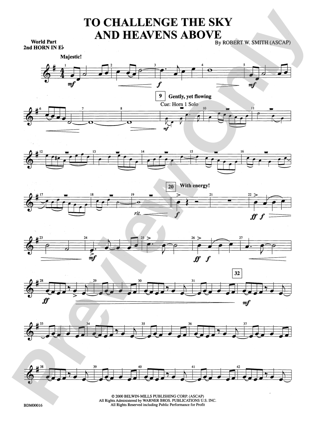 To Challenge the Sky and Heavens Above: (wp) 2nd Horn in E-flat