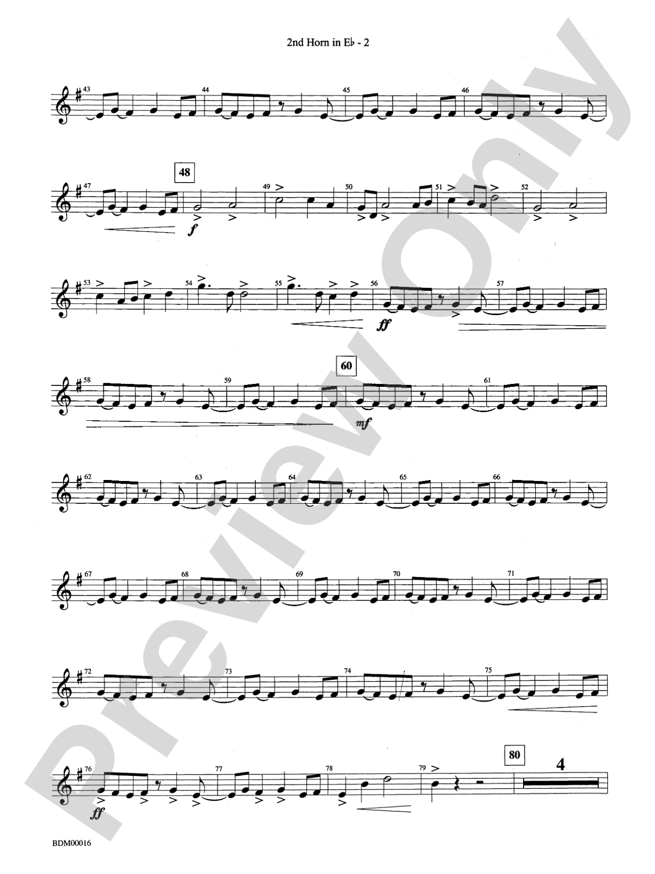 To Challenge the Sky and Heavens Above: (wp) 2nd Horn in E-flat