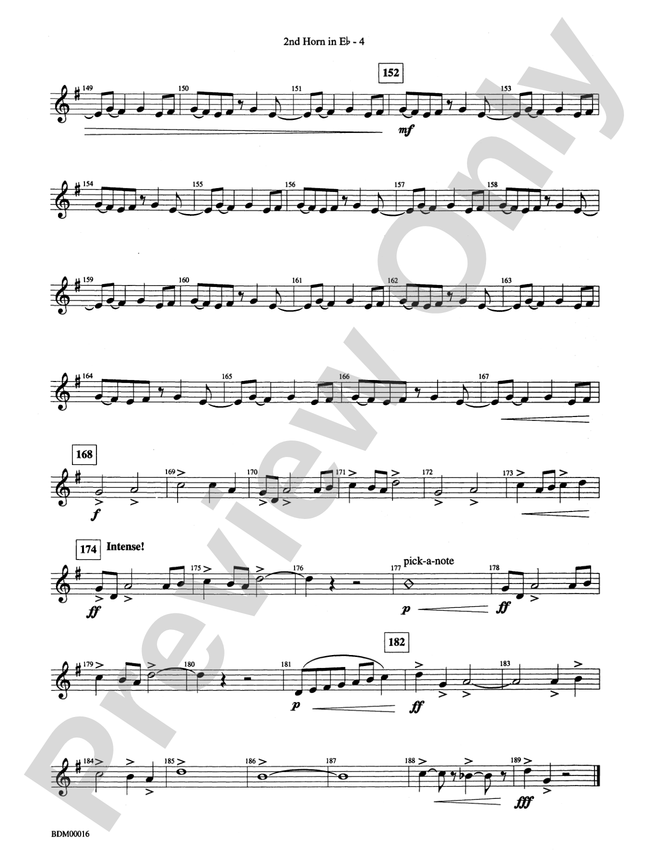 To Challenge the Sky and Heavens Above: (wp) 2nd Horn in E-flat