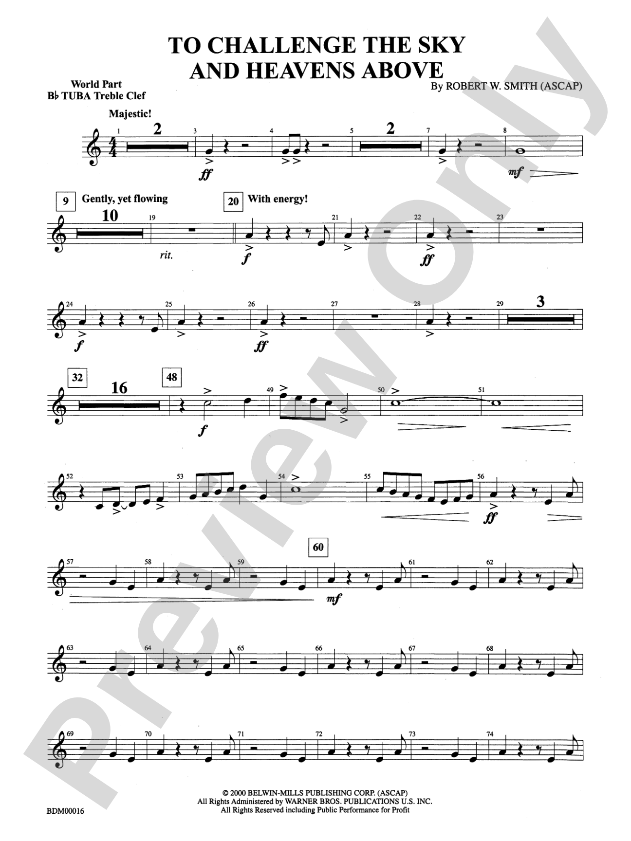 To Challenge the Sky and Heavens Above: (wp) B-flat Tuba T.C.