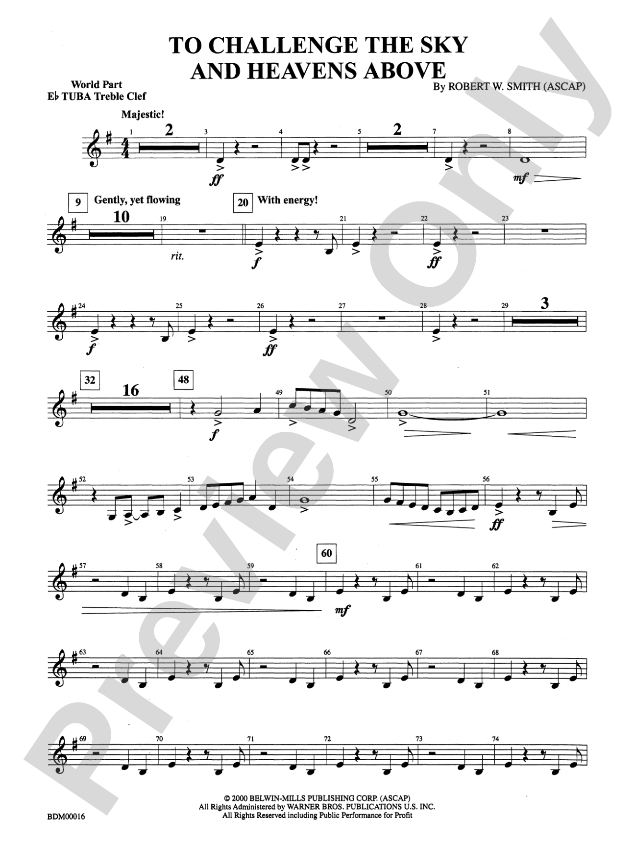 To Challenge the Sky and Heavens Above: (wp) E-flat Tuba T.C.