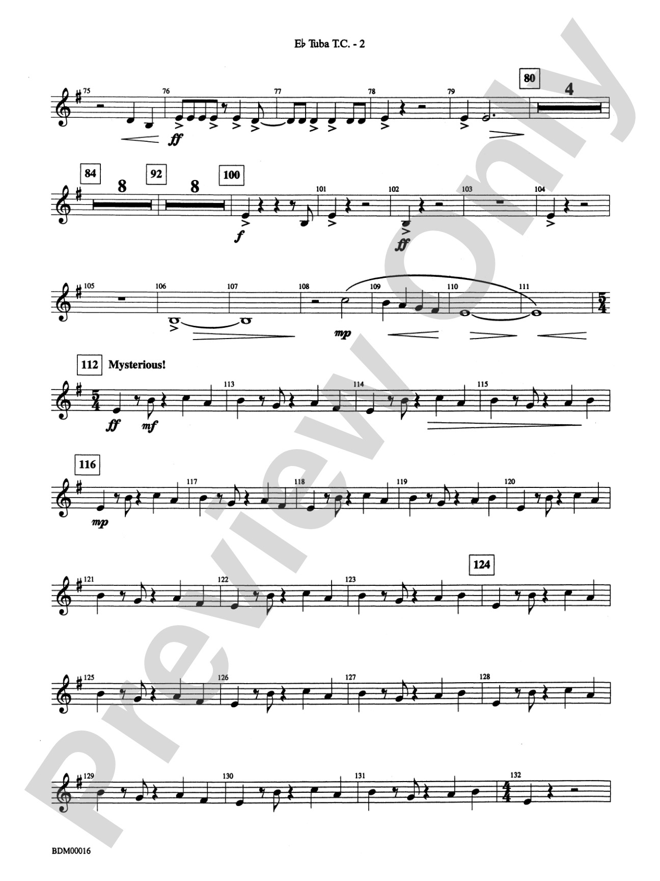 To Challenge the Sky and Heavens Above: (wp) E-flat Tuba T.C.