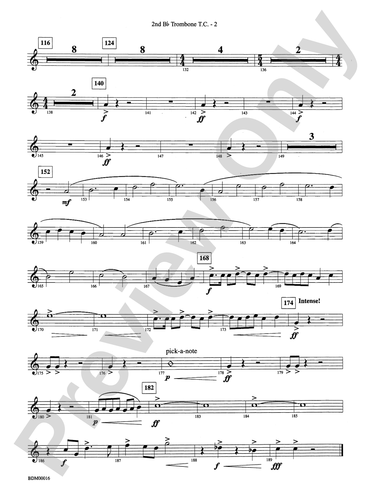 To Challenge the Sky and Heavens Above: (wp) 2nd B-flat Trombone T.C.