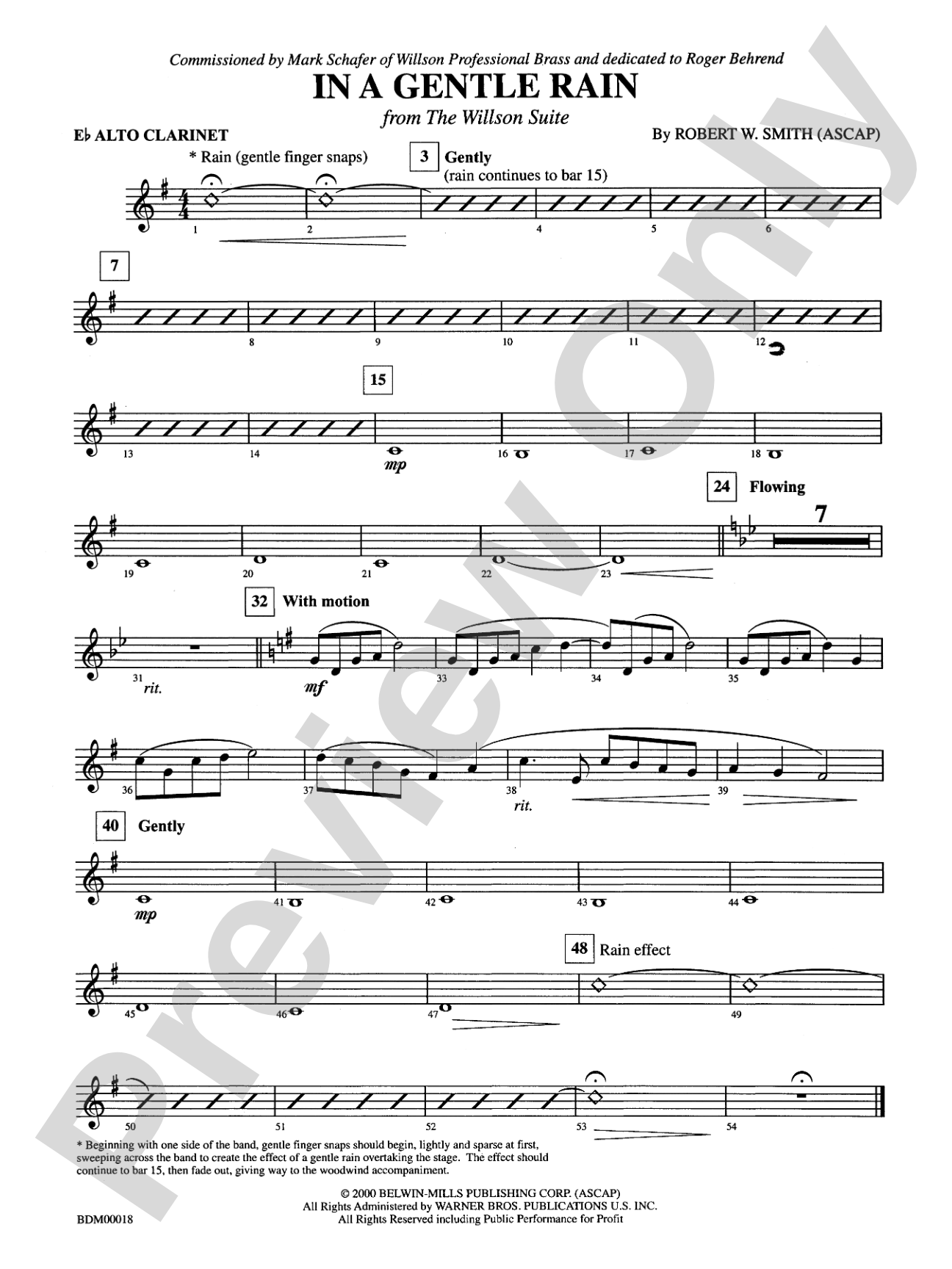 In a Gentle Rain: E-flat Alto Clarinet