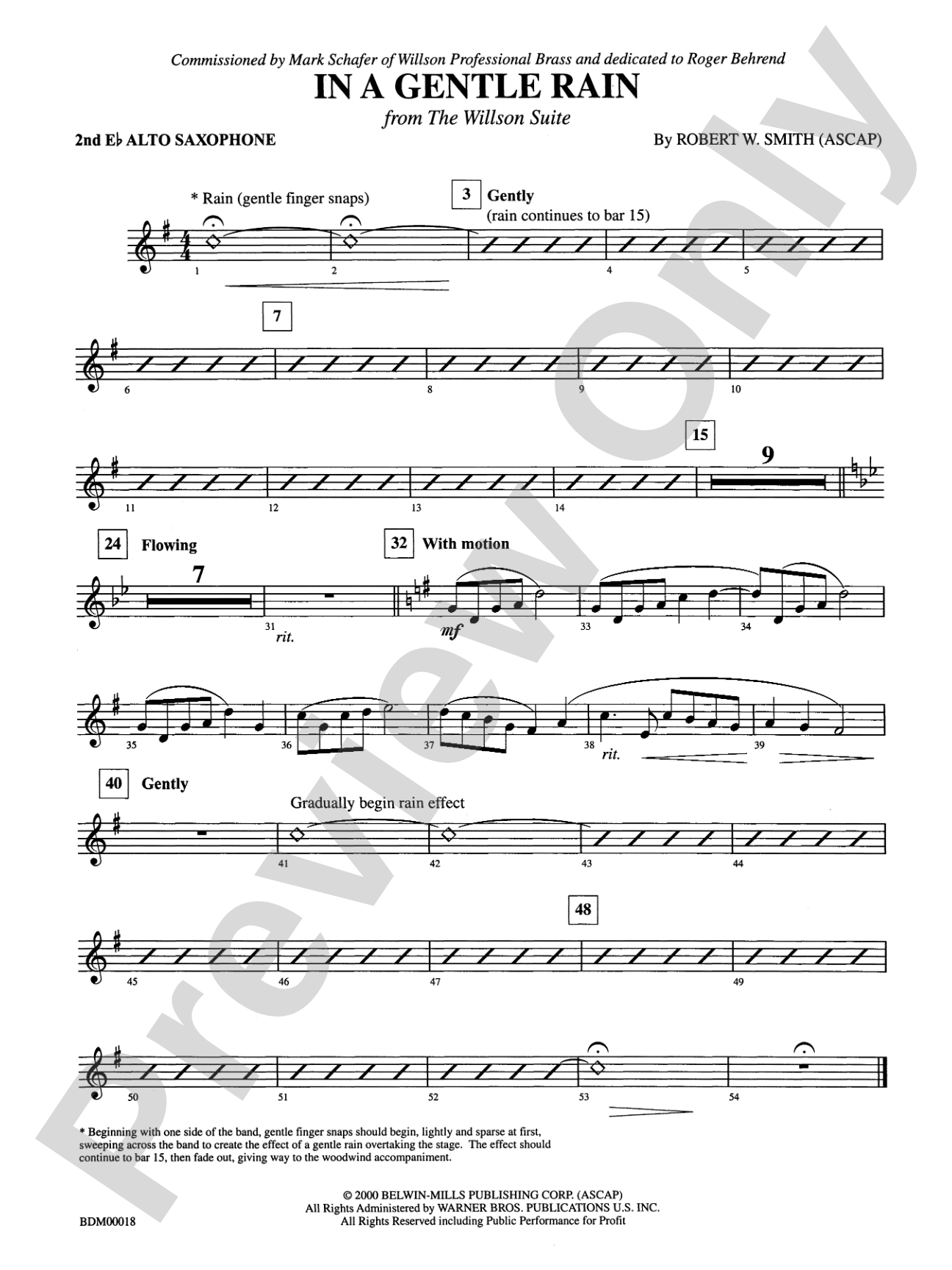 In a Gentle Rain: 2nd E-flat Alto Saxophone