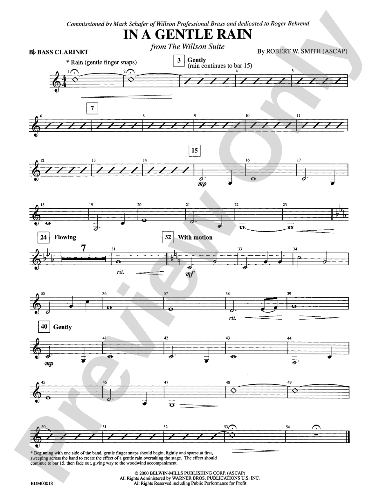 In a Gentle Rain: B-flat Bass Clarinet