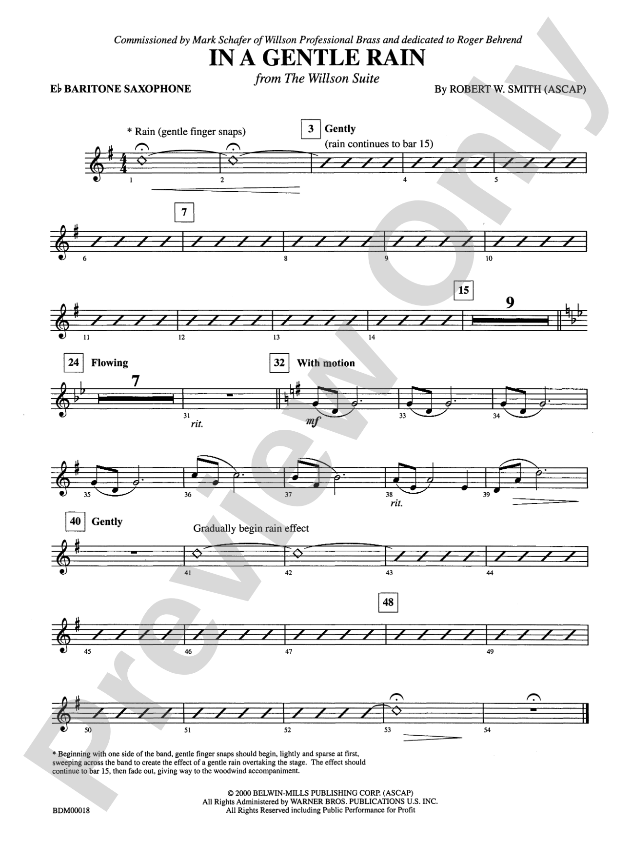 In a Gentle Rain: E-flat Baritone Saxophone