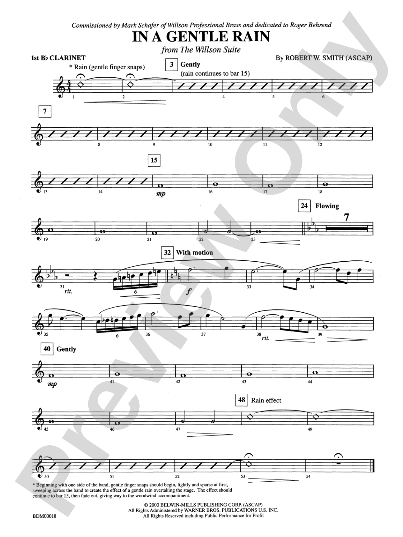 In a Gentle Rain: 1st B-flat Clarinet